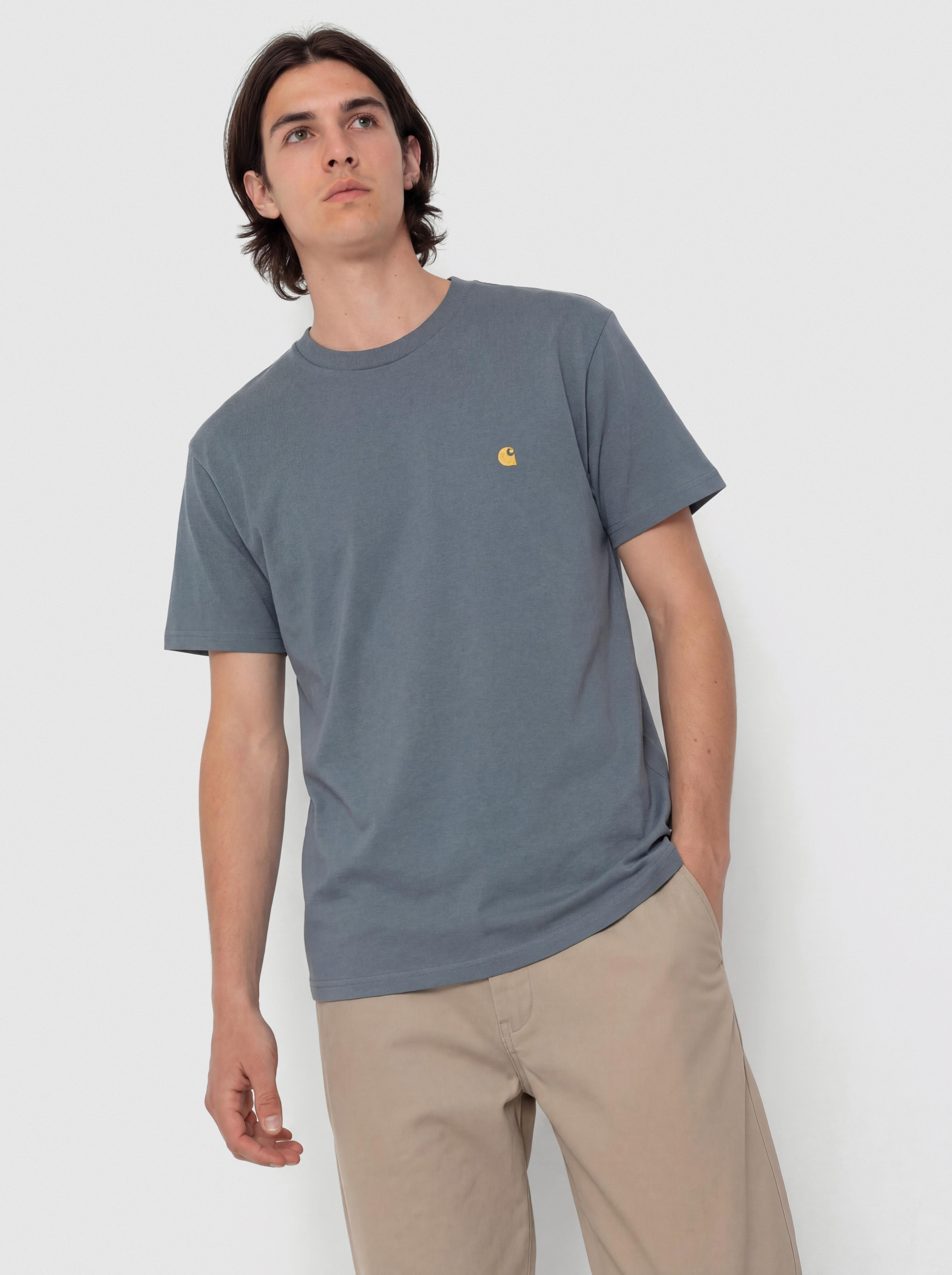 Футболка Carhartt WIP Chase (cozy blue/gold)