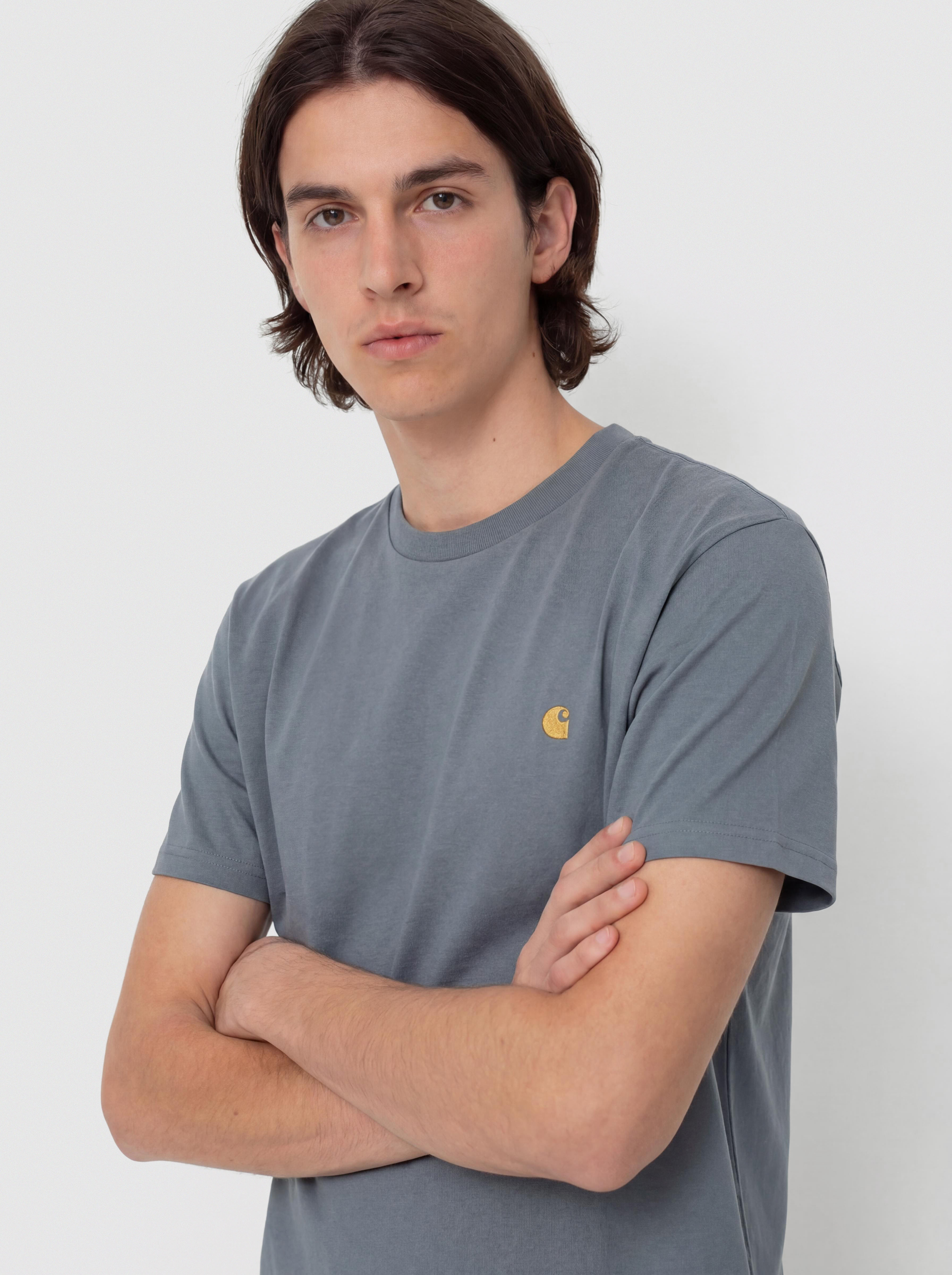 Футболка Carhartt WIP Chase (cozy blue/gold)