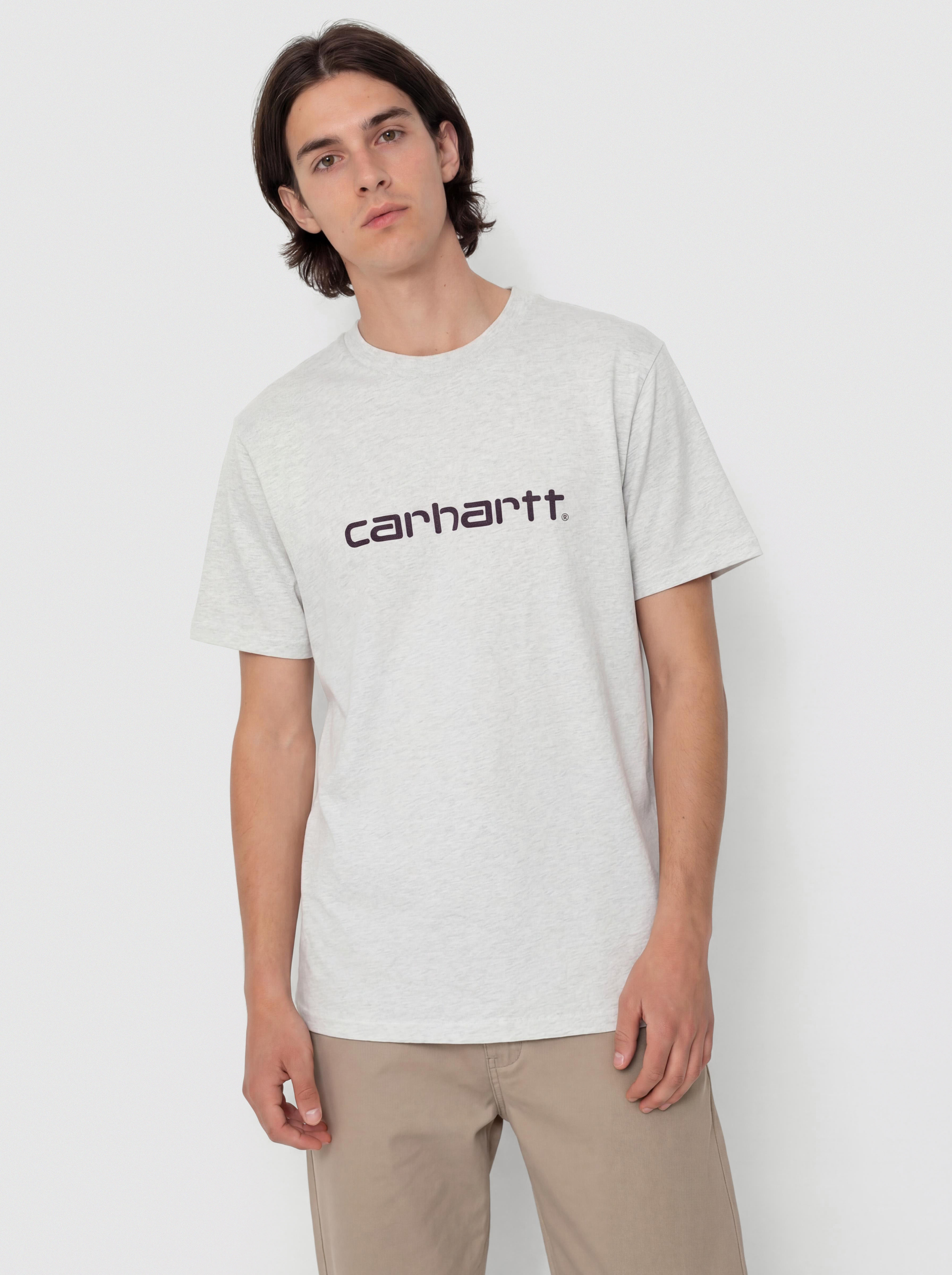 Футболка Carhartt WIP Script (ash heather/cozy purple)