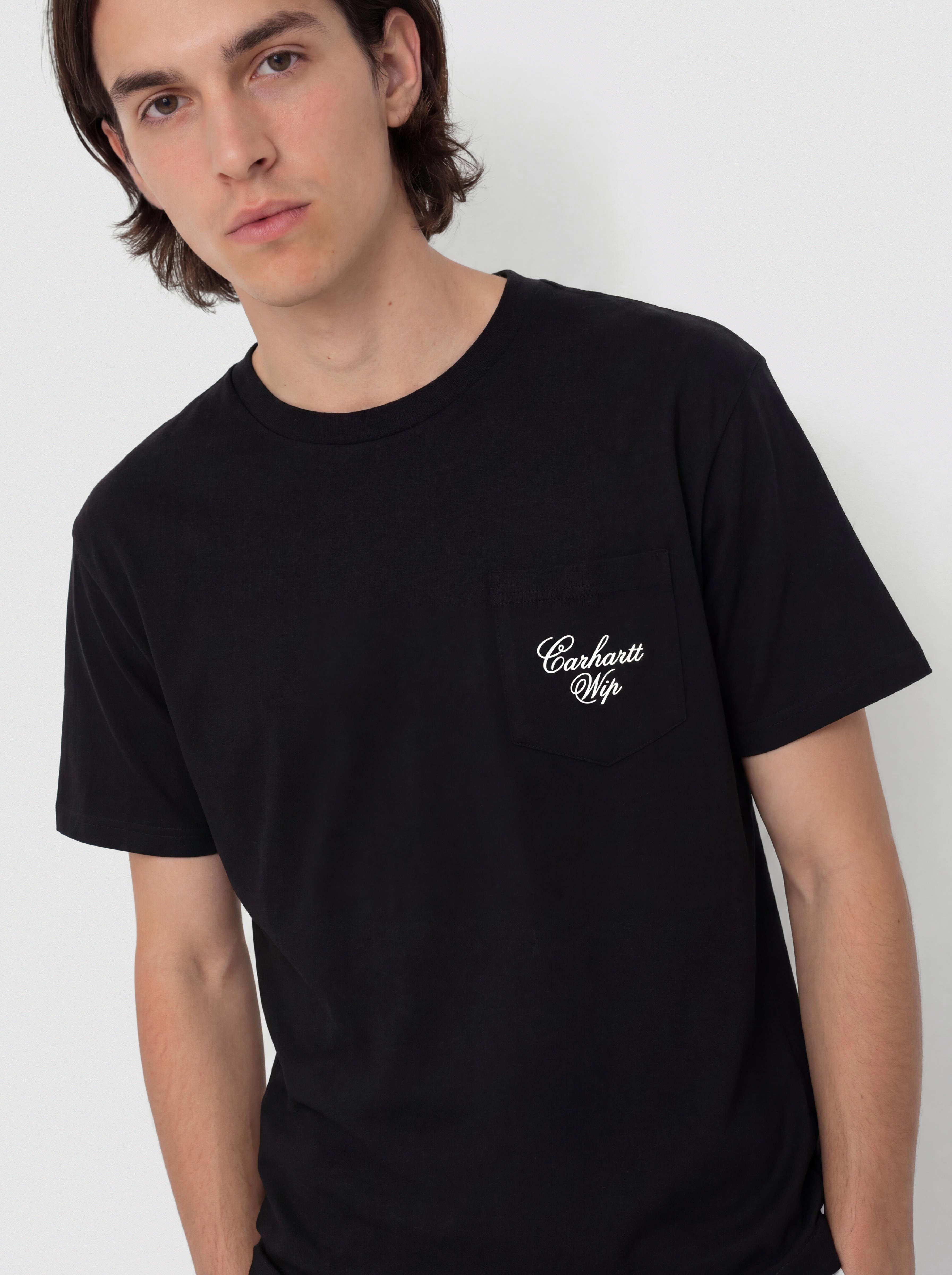 Футболка Carhartt WIP Longhand Pocket (black/white)