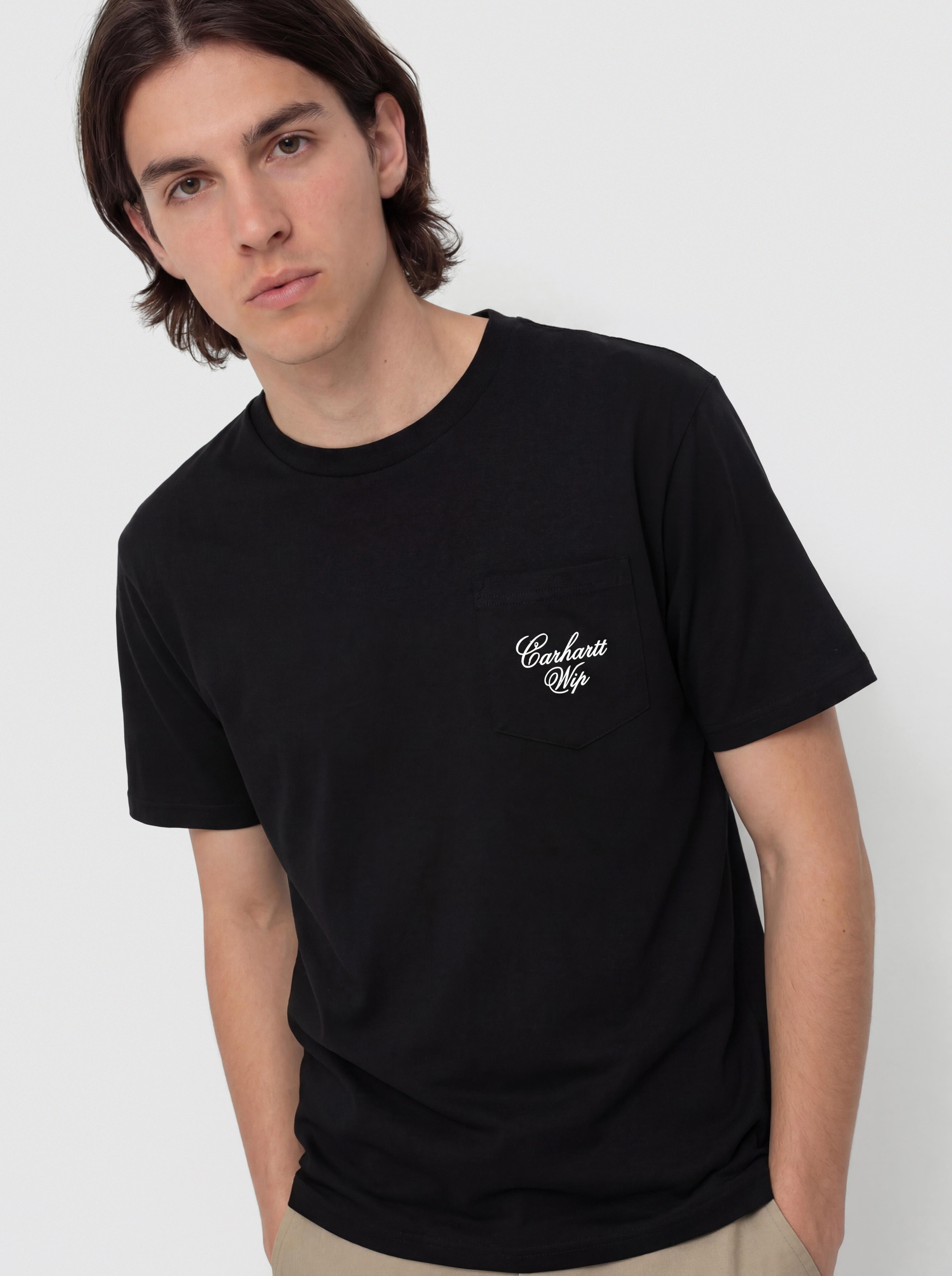 Футболка Carhartt WIP Longhand Pocket (black/white)