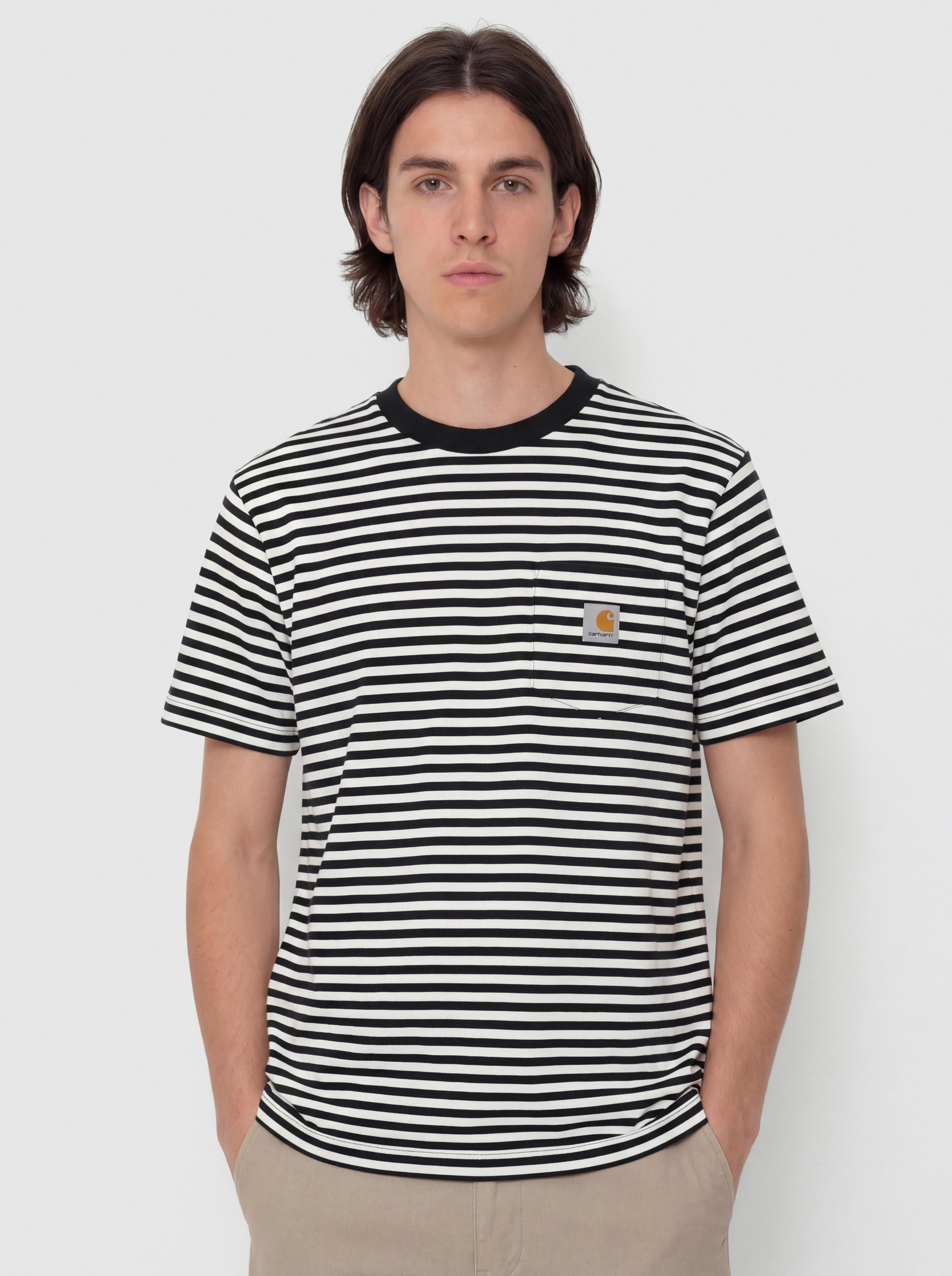 Футболка Carhartt WIP Ezra Pocket (ezra stripe/black/wax)