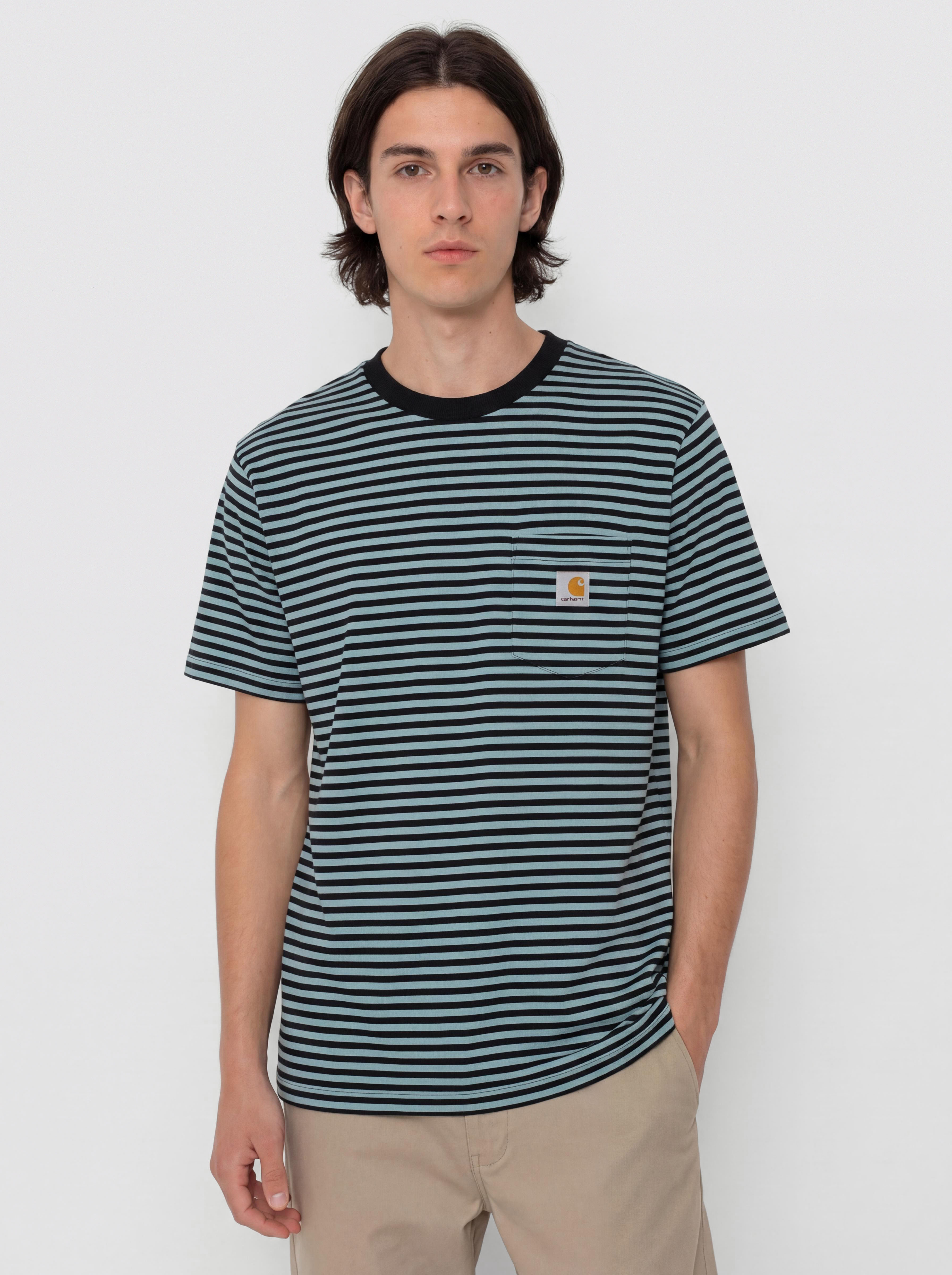 Футболка Carhartt WIP Verner Pocket (verner stripe/black/citadel)