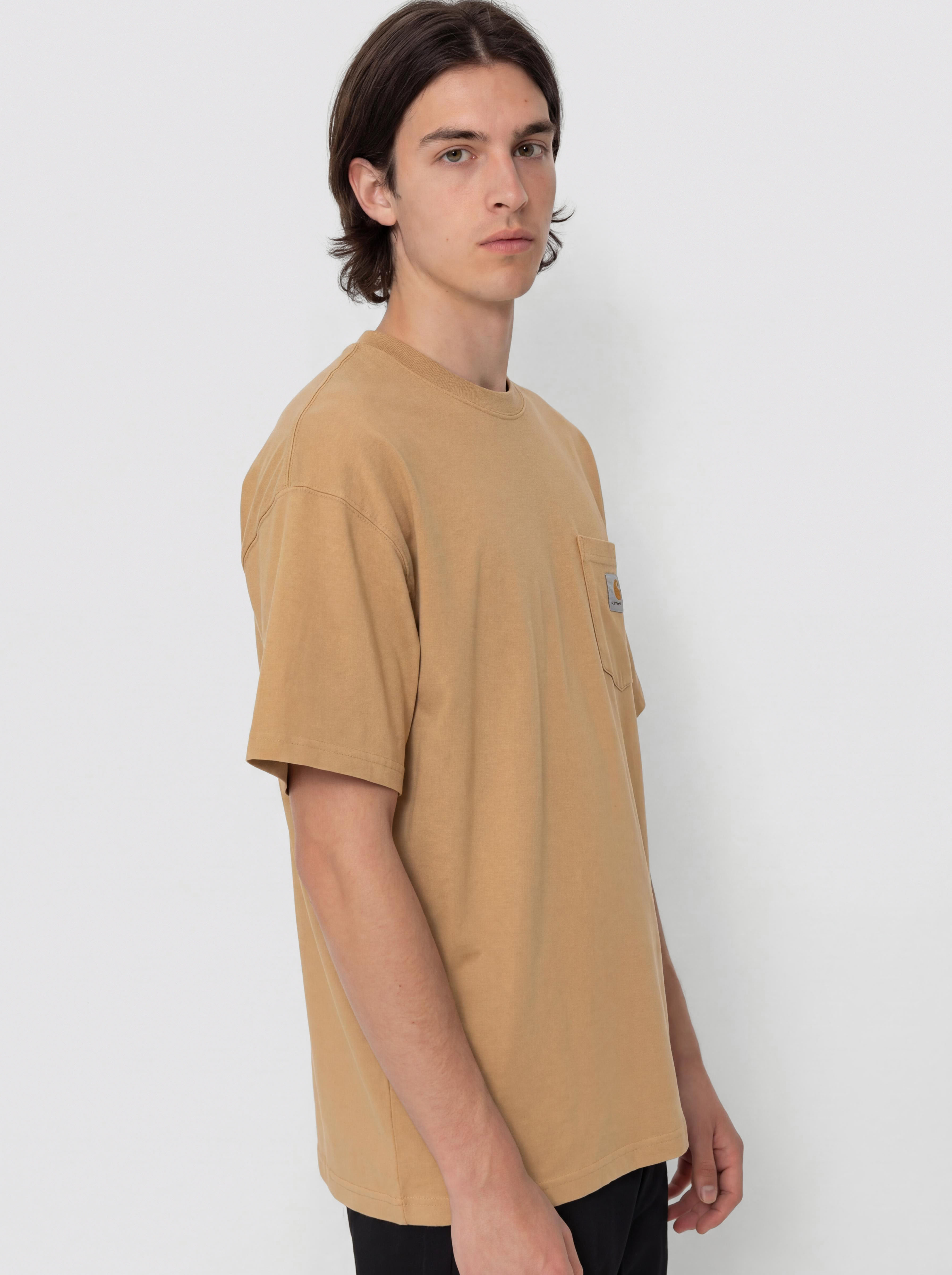 Футболка Carhartt WIP Hudson Pocket (dusty h brown/chalk wash)