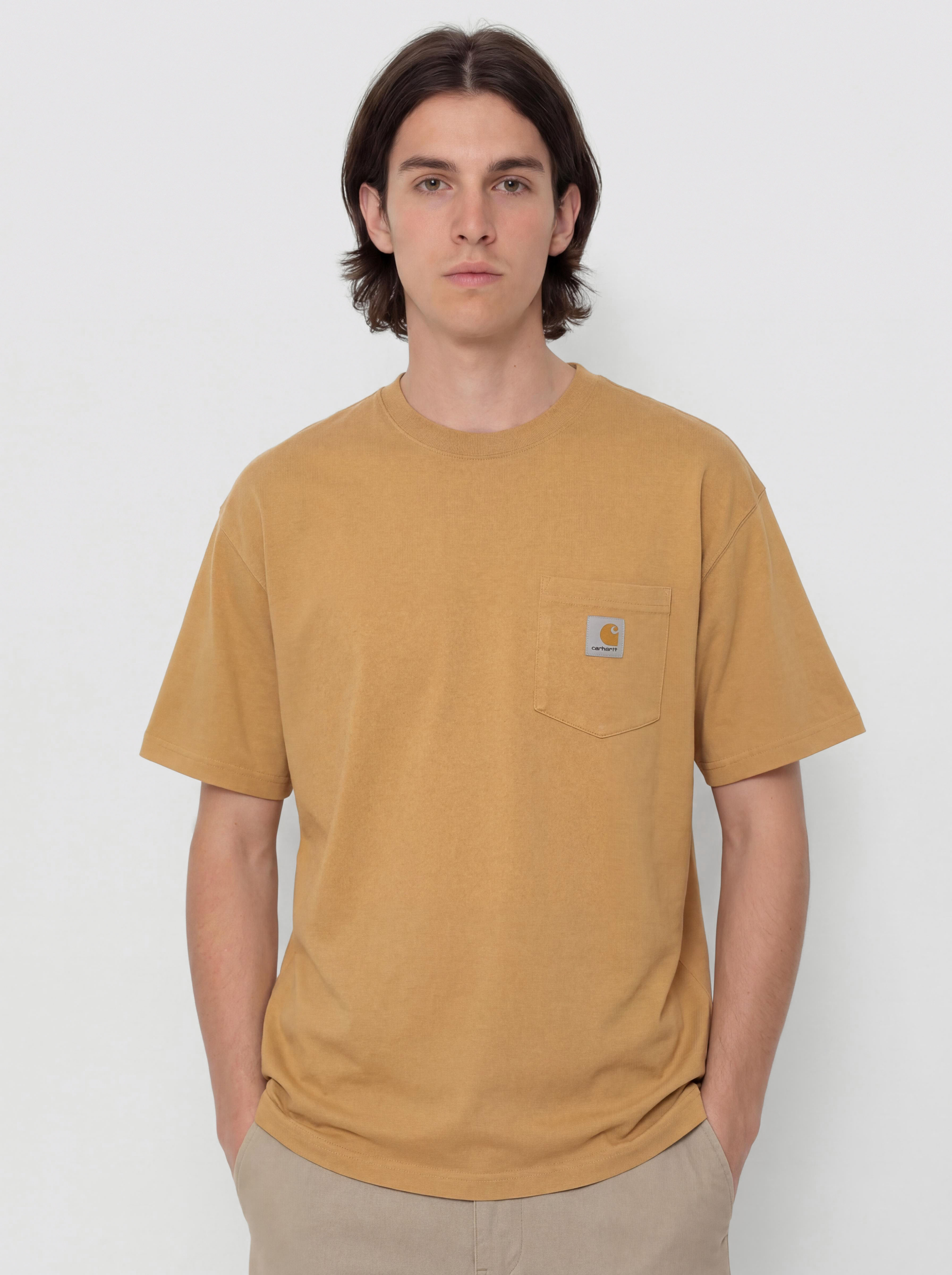 Футболка Carhartt WIP Hudson Pocket (dusty h brown/chalk wash)