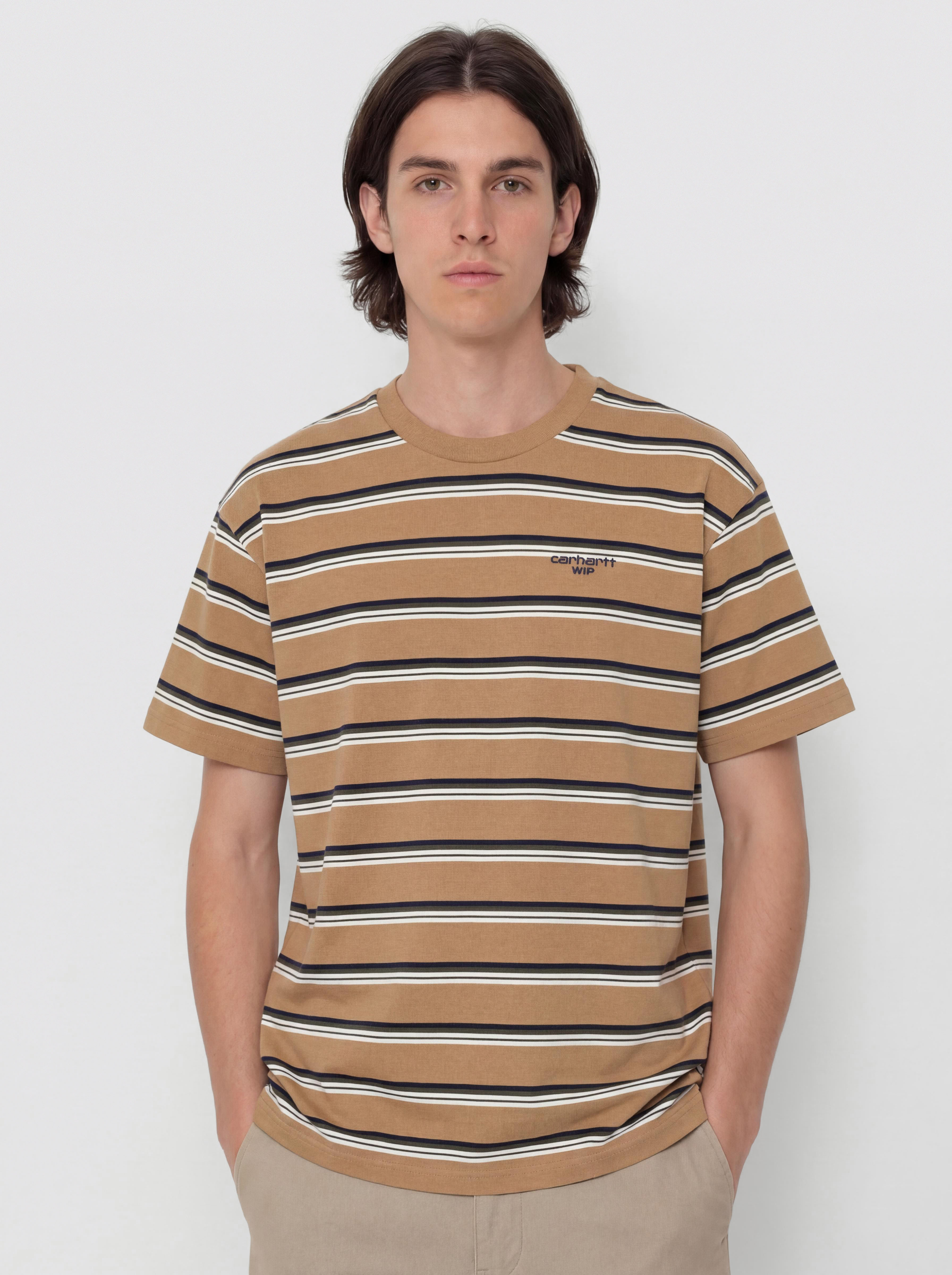 Футболка Carhartt WIP Holm (holm stripe/peanut)