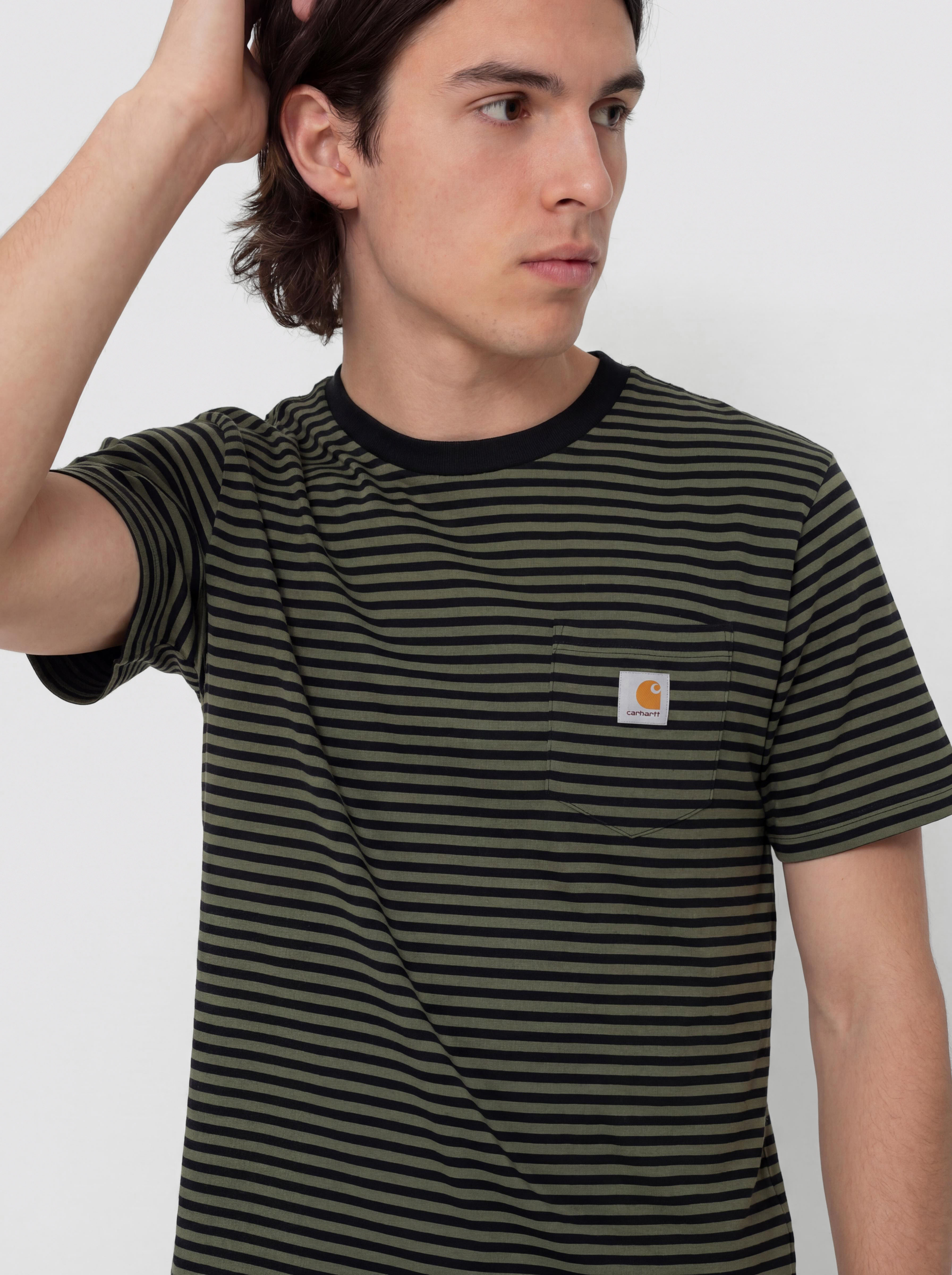 Футболка Carhartt WIP Verner Pocket (verner stripe/black/opuntia)