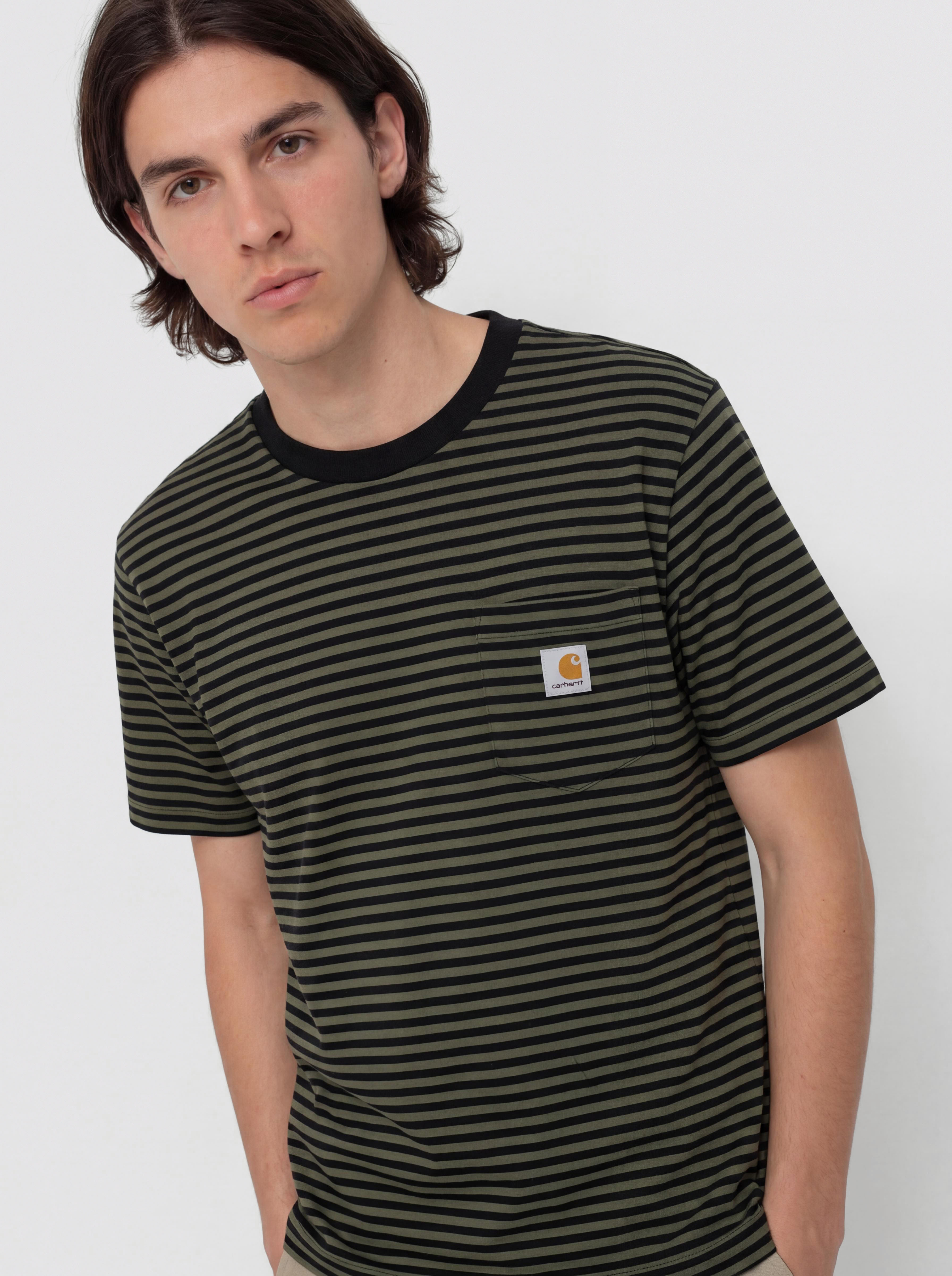 Футболка Carhartt WIP Verner Pocket (verner stripe/black/opuntia)