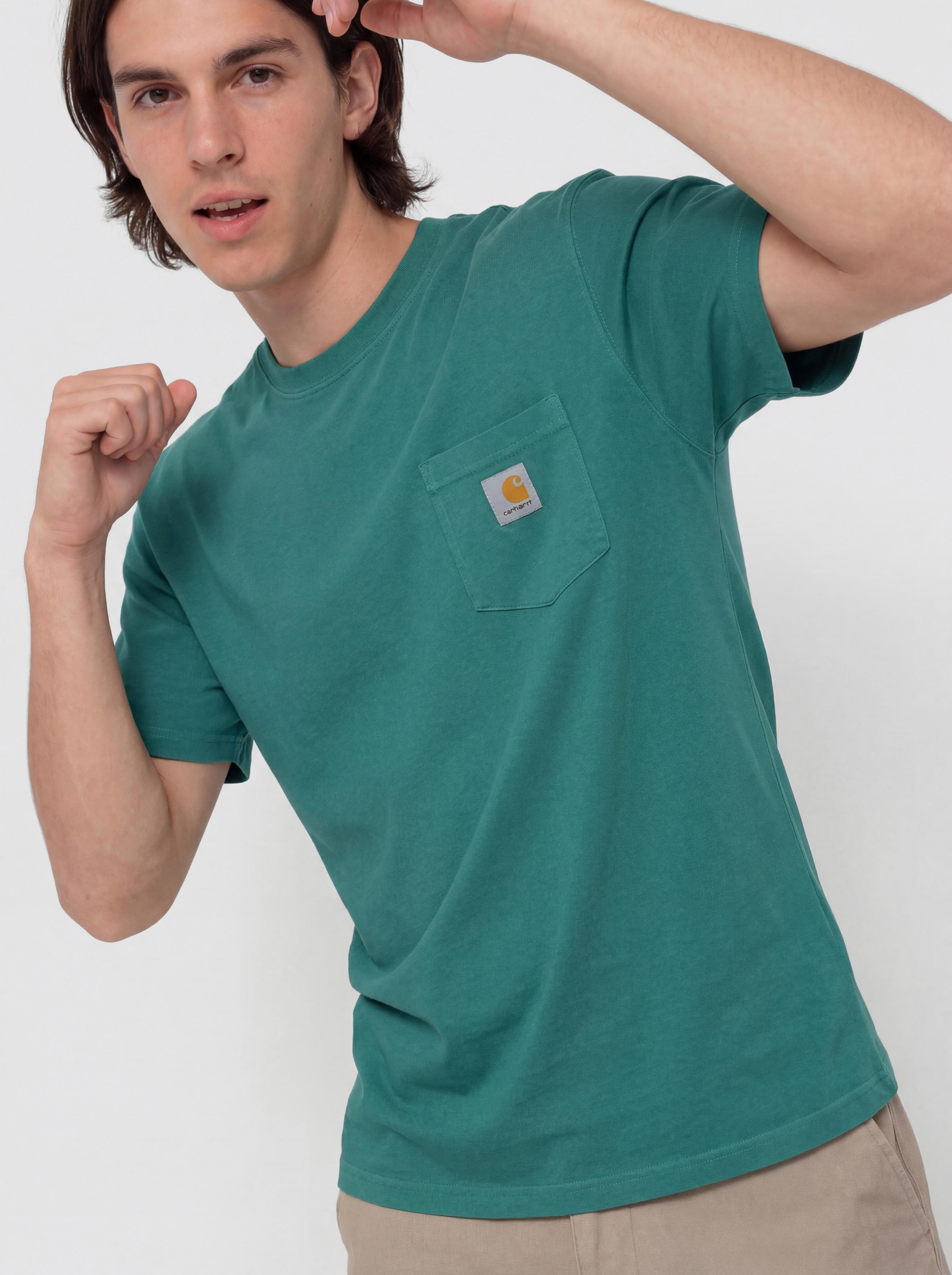 Футболка Carhartt WIP Hudson Pocket (saguaro/chalk wash)