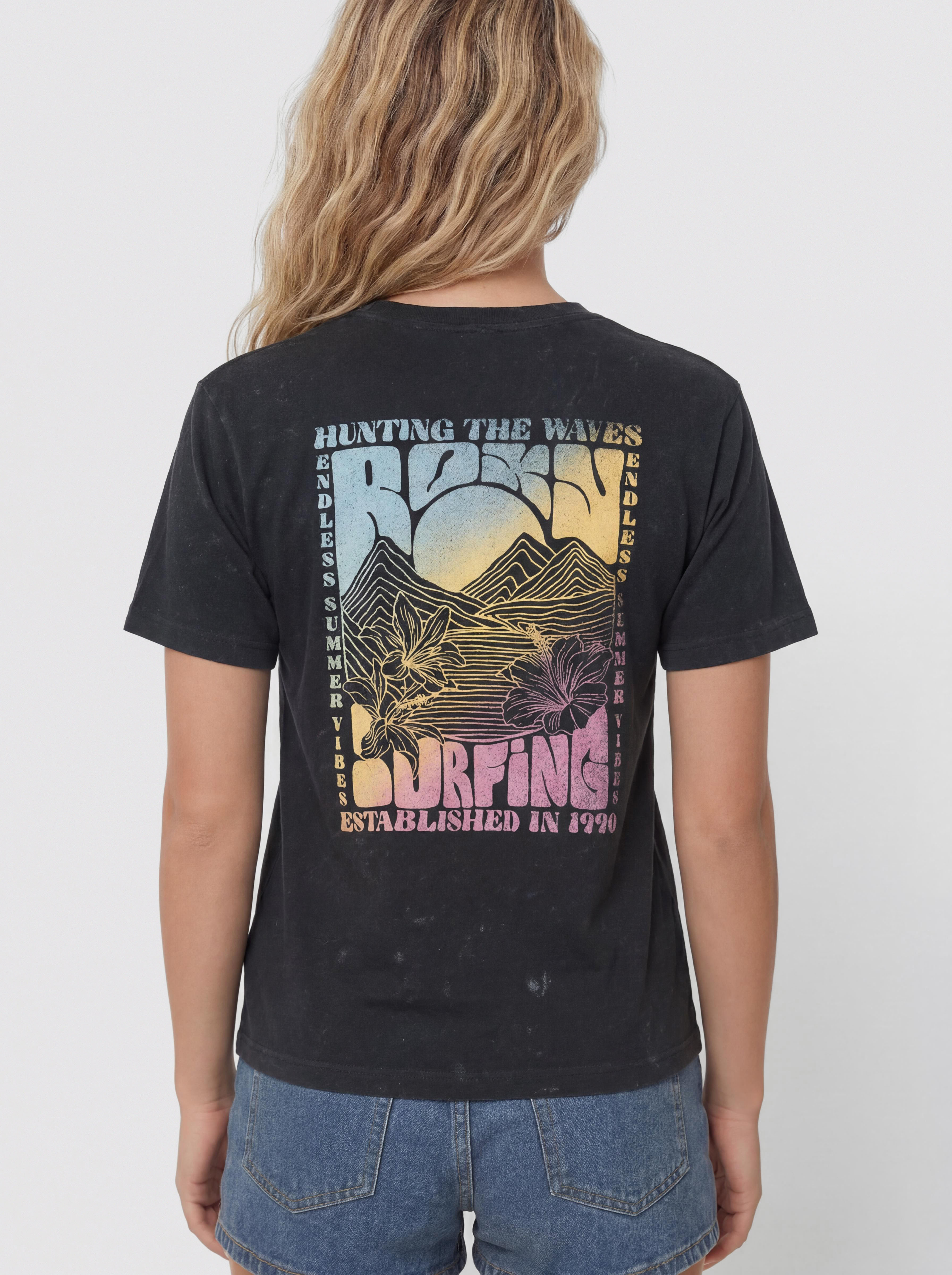 Футболка Roxy Sunnyoversize Optic Wash Wmn (anthracite)