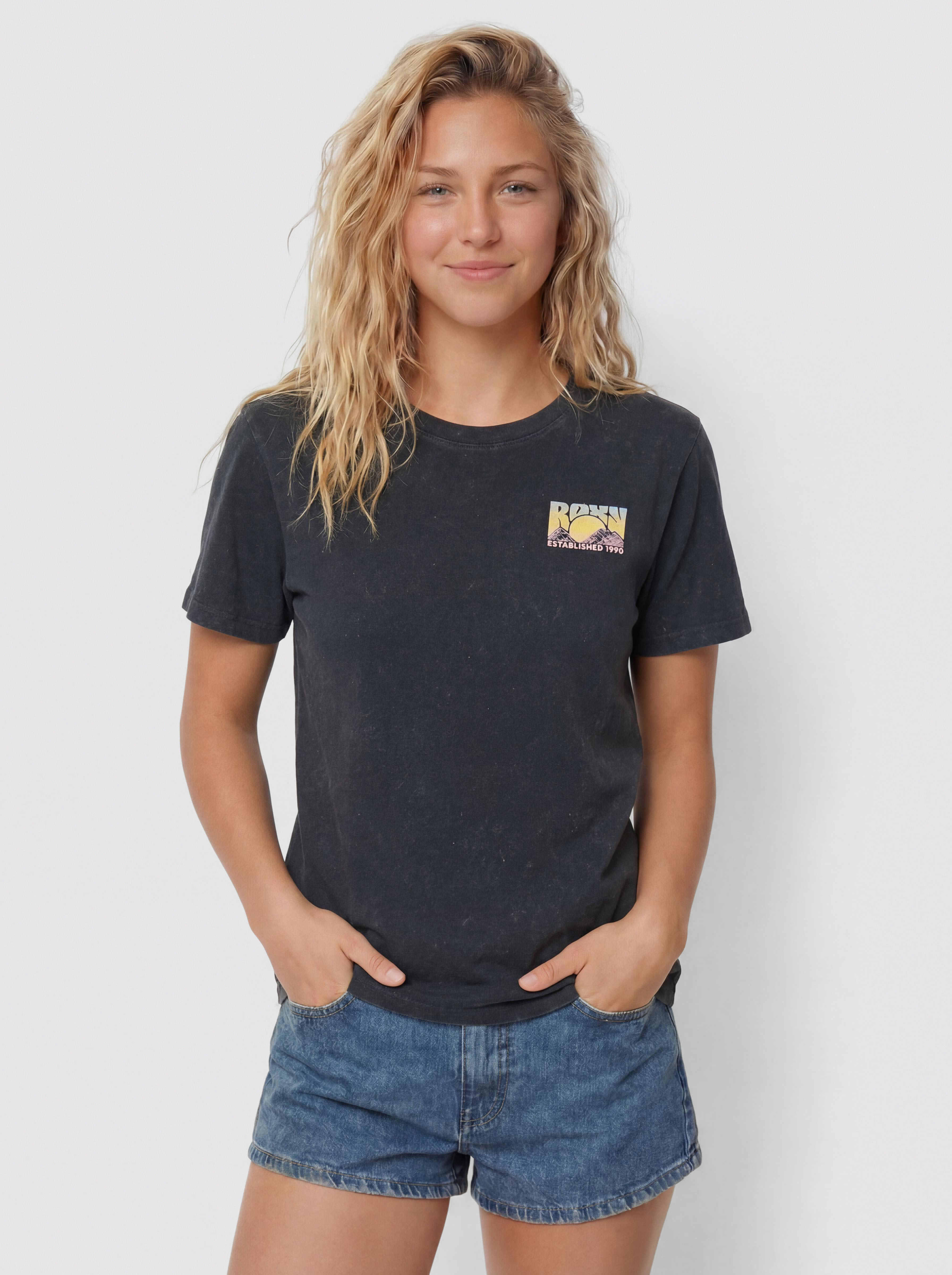 Футболка Roxy Sunnyoversize Optic Wash Wmn (anthracite)