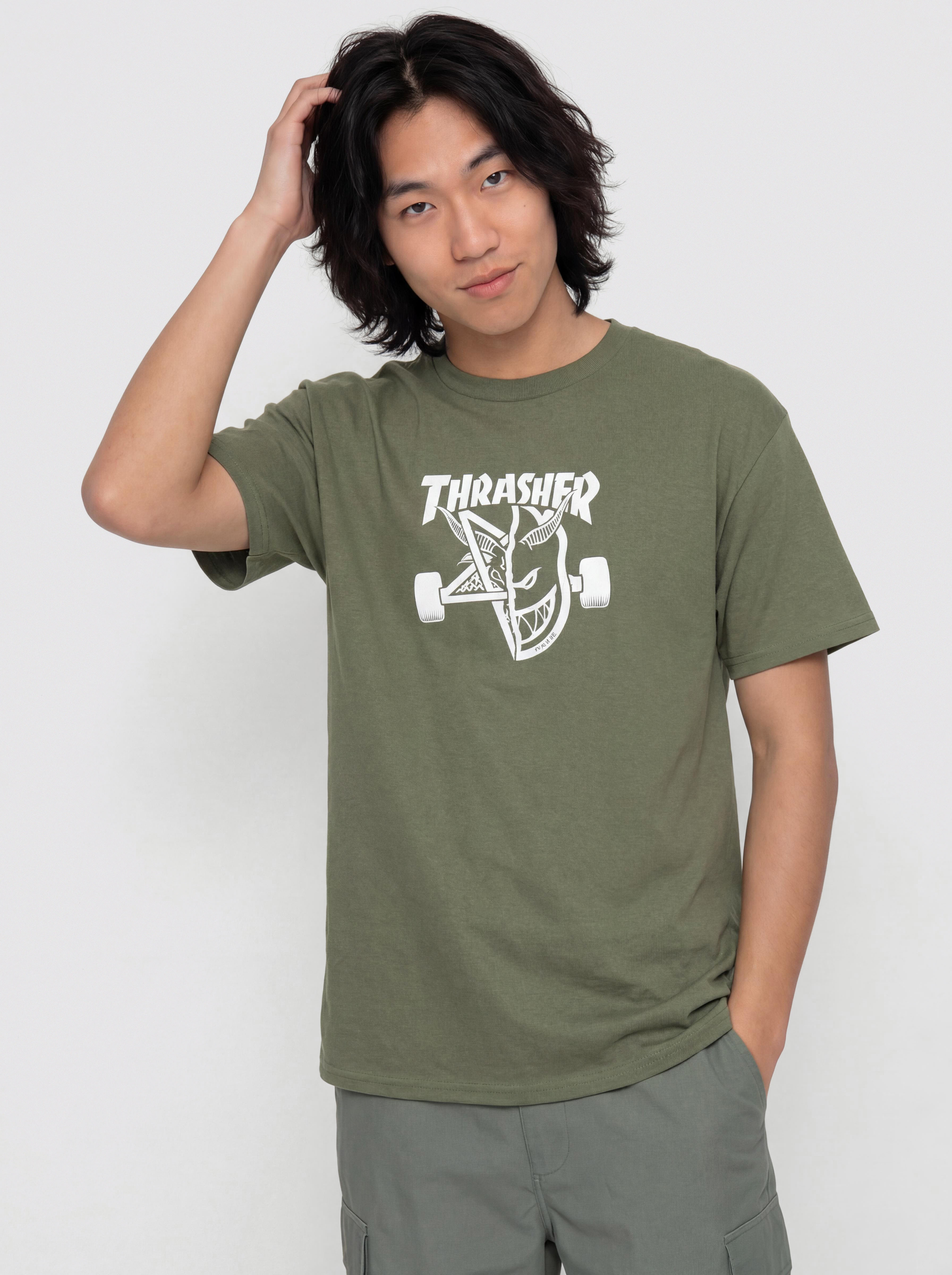 Футболка Thrasher x Spitfire Thrash & Burn (military green)
