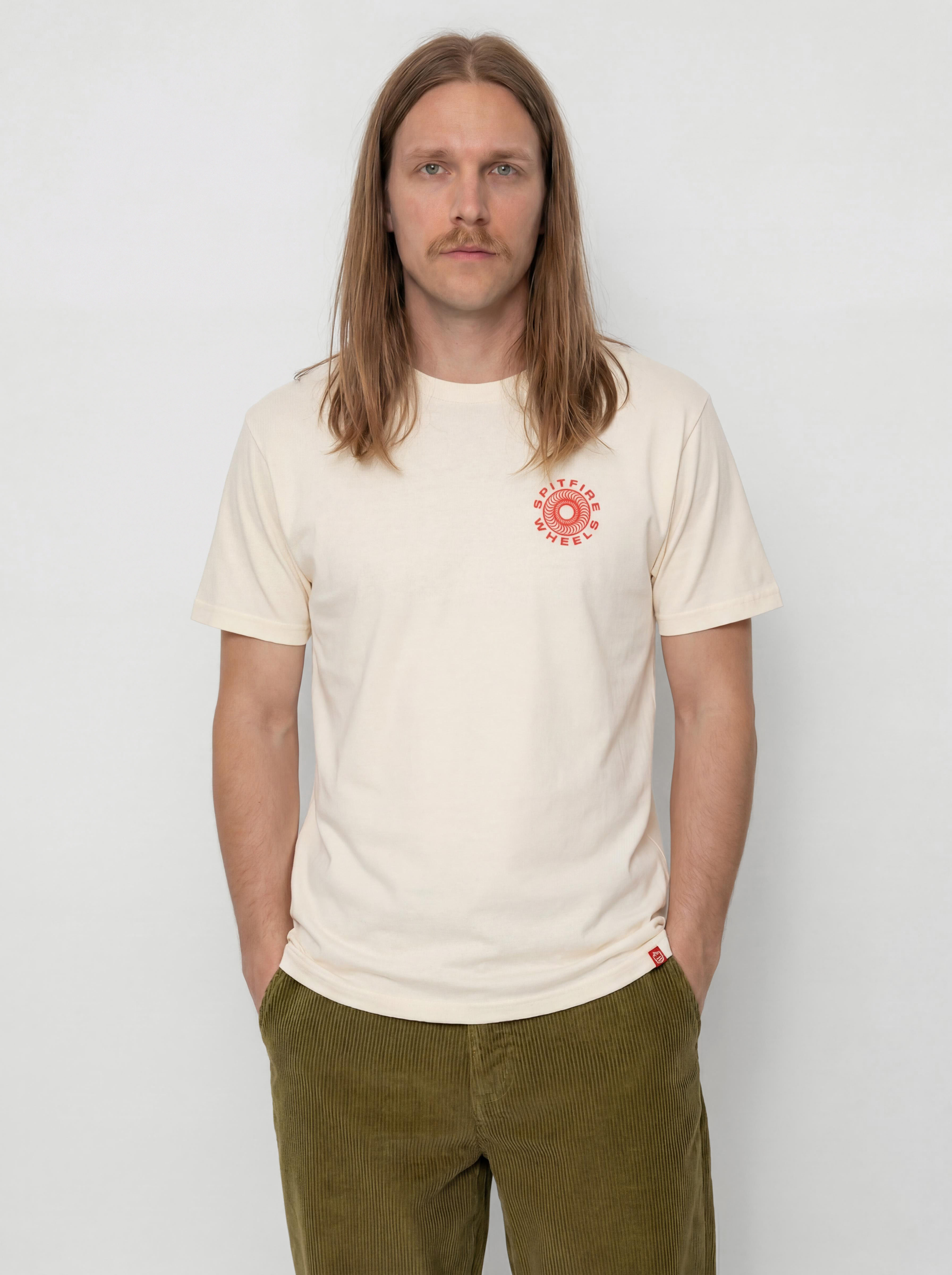 Футболка Spitfire Classic 87 Swirl Fill (cream w/red&black prints)