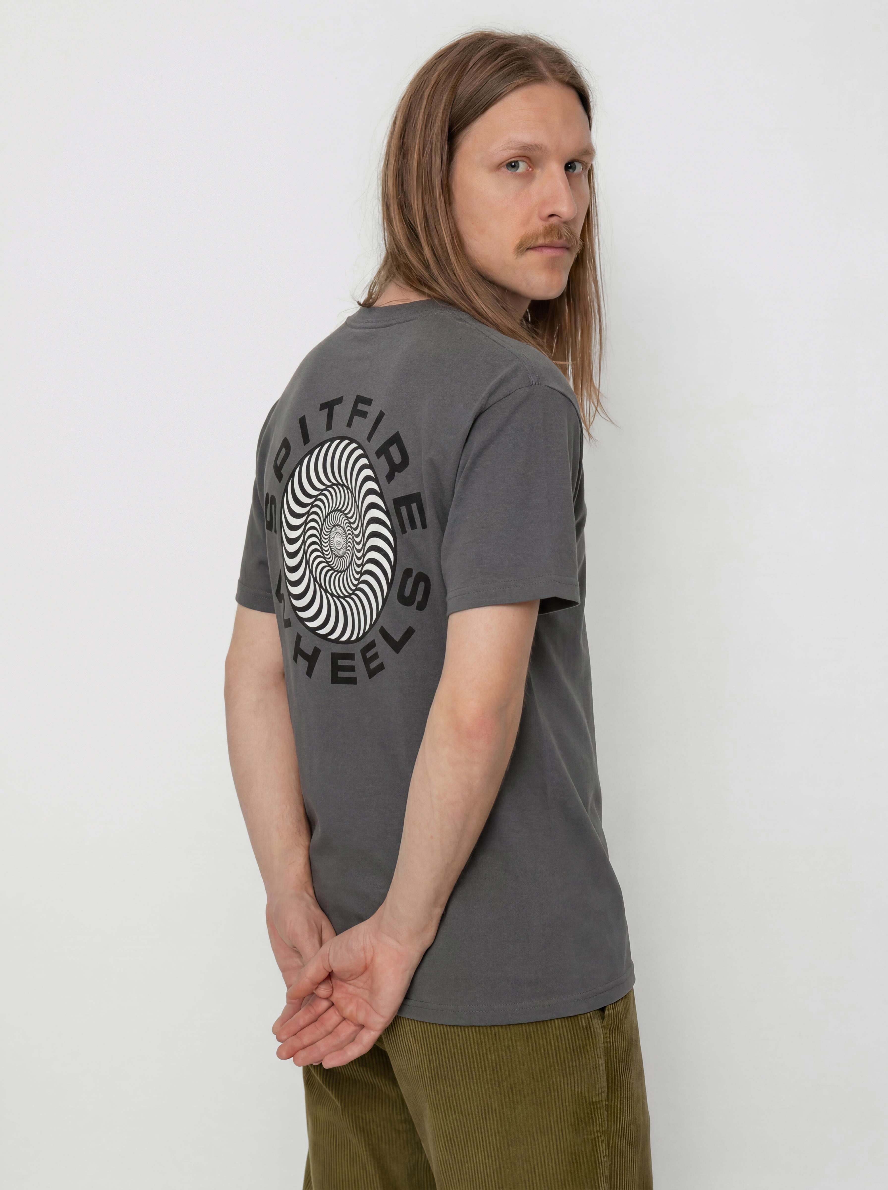 Футболка Spitfire Classic 87 Swirl Fill (charcoal solid w/black&white prints)