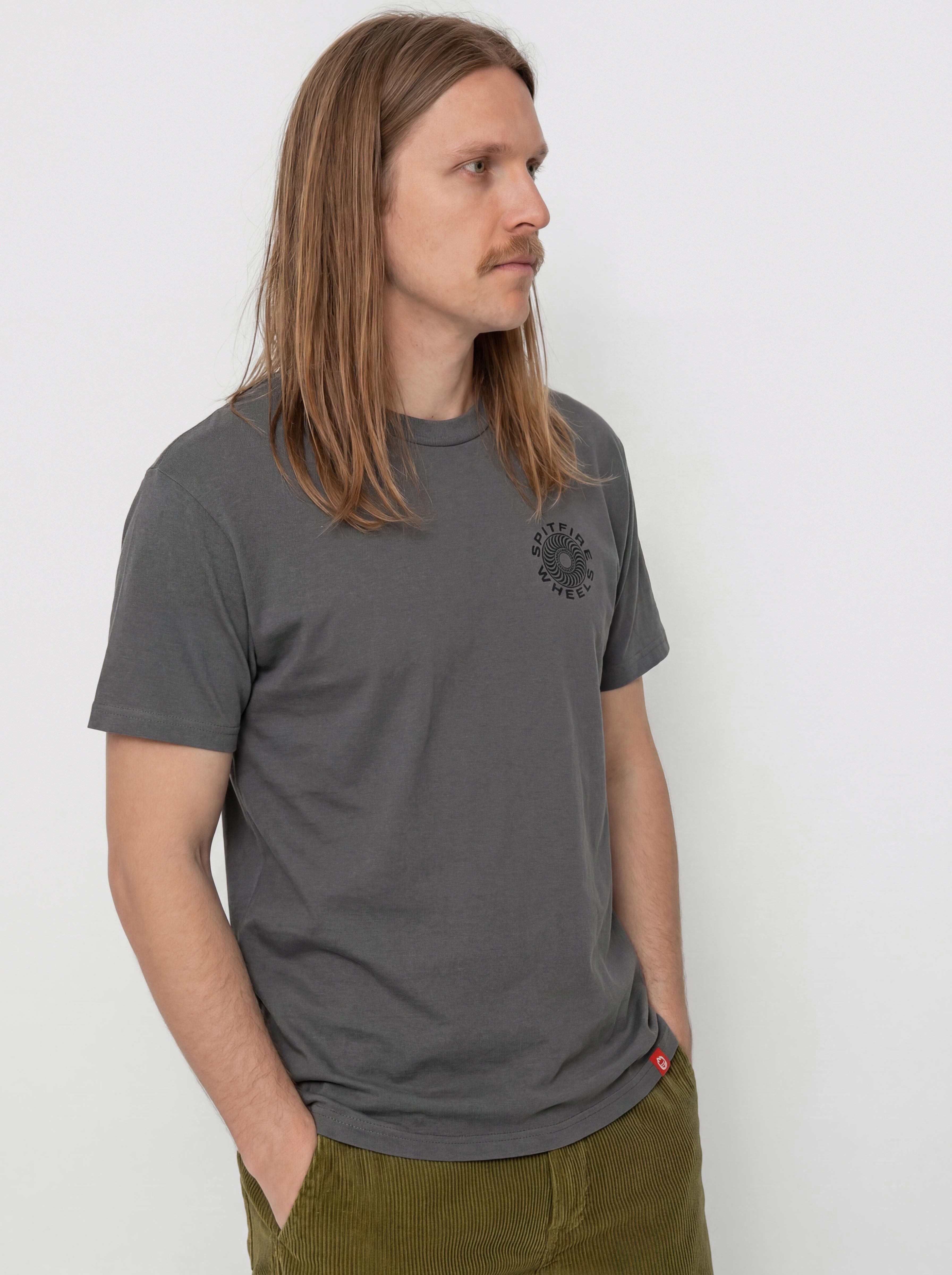 Футболка Spitfire Classic 87 Swirl Fill (charcoal solid w/black&white prints)