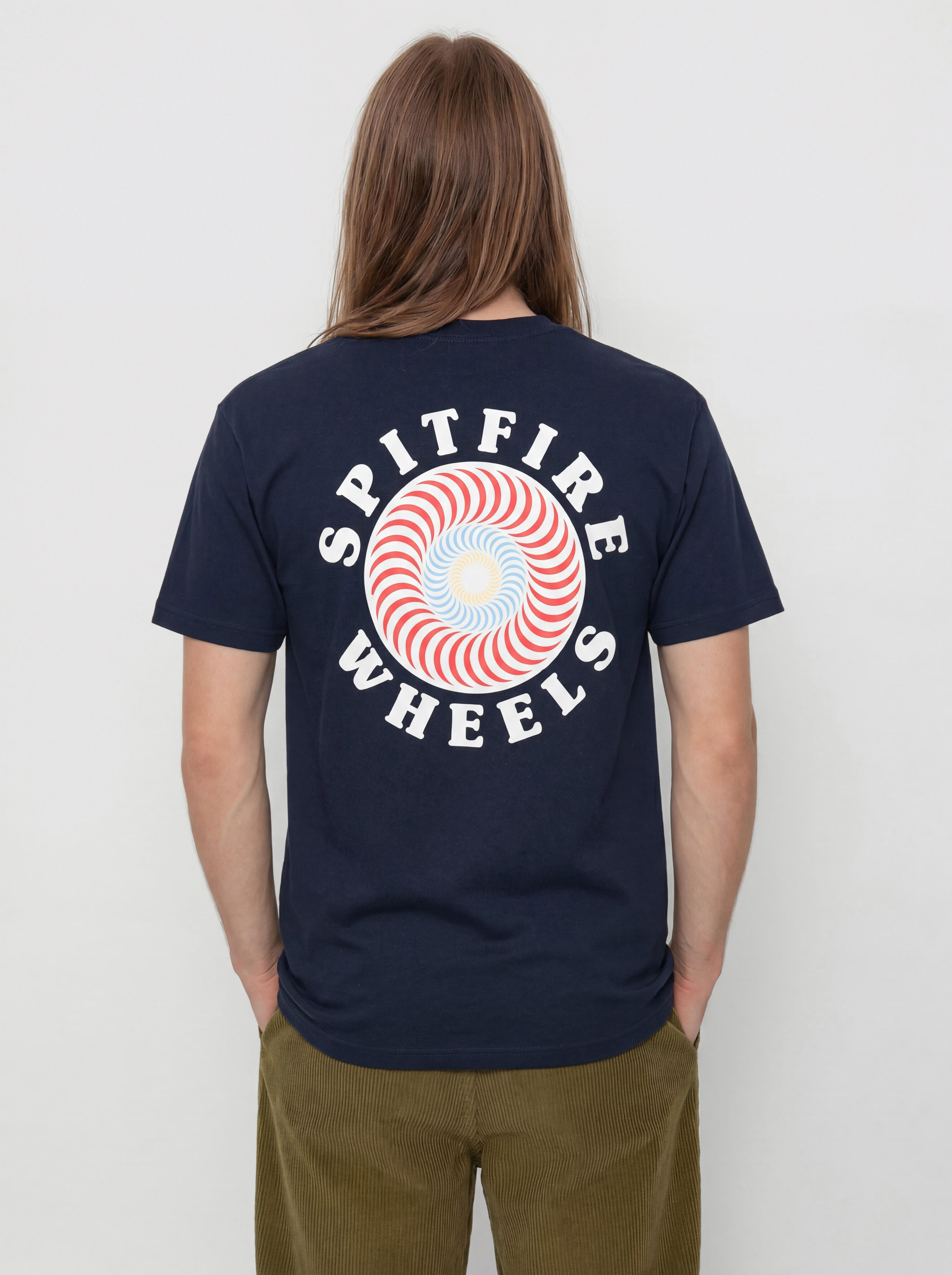 Футболка Spitfire Og Classic Fill (true navy/white red yellow & blue prints)