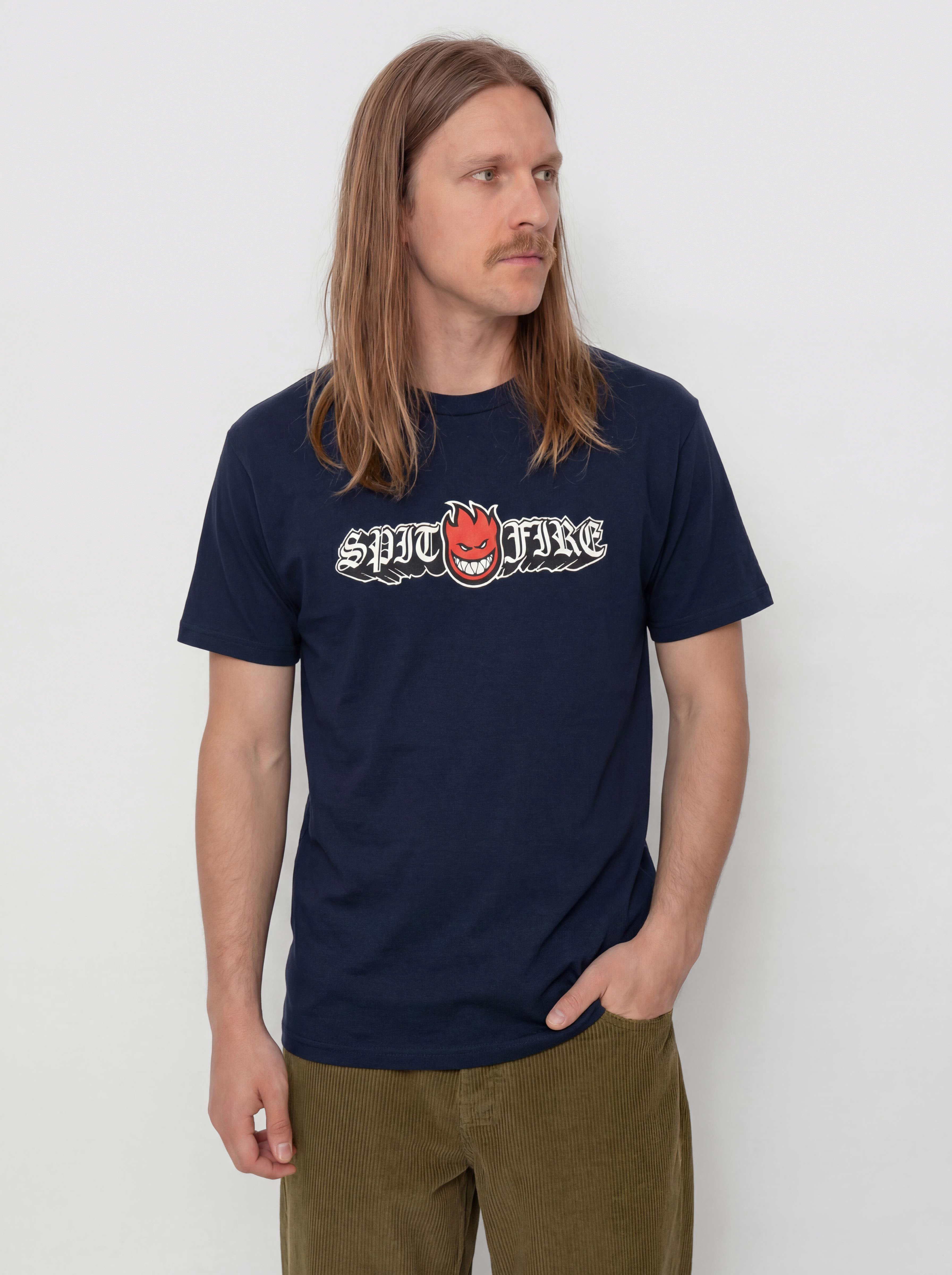 Футболка Spitfire Old E Drop Bighead (true navy w/red black & white print)