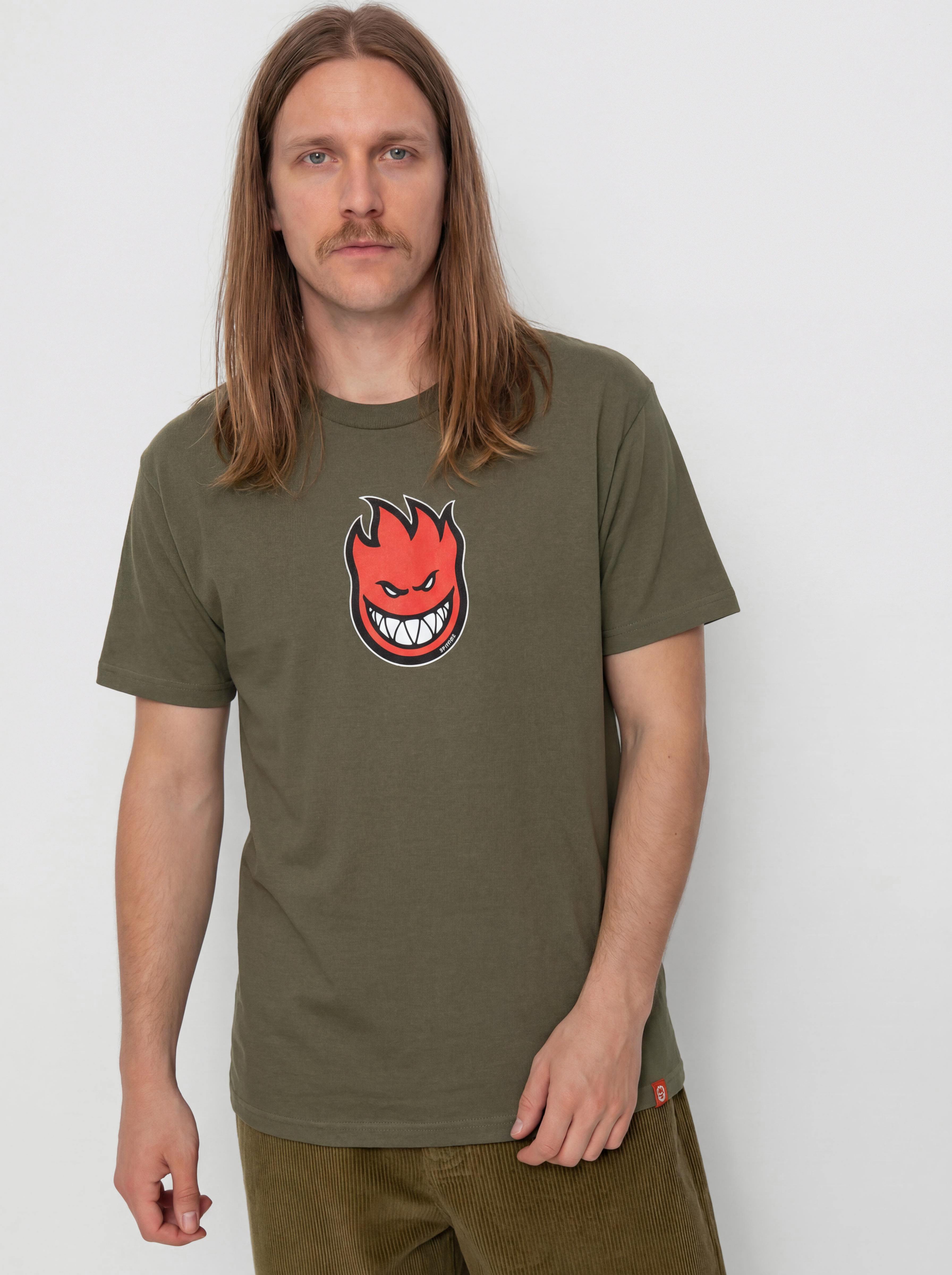 Футболка Spitfire Bighead Mid Fill (military green w/red black & white print)