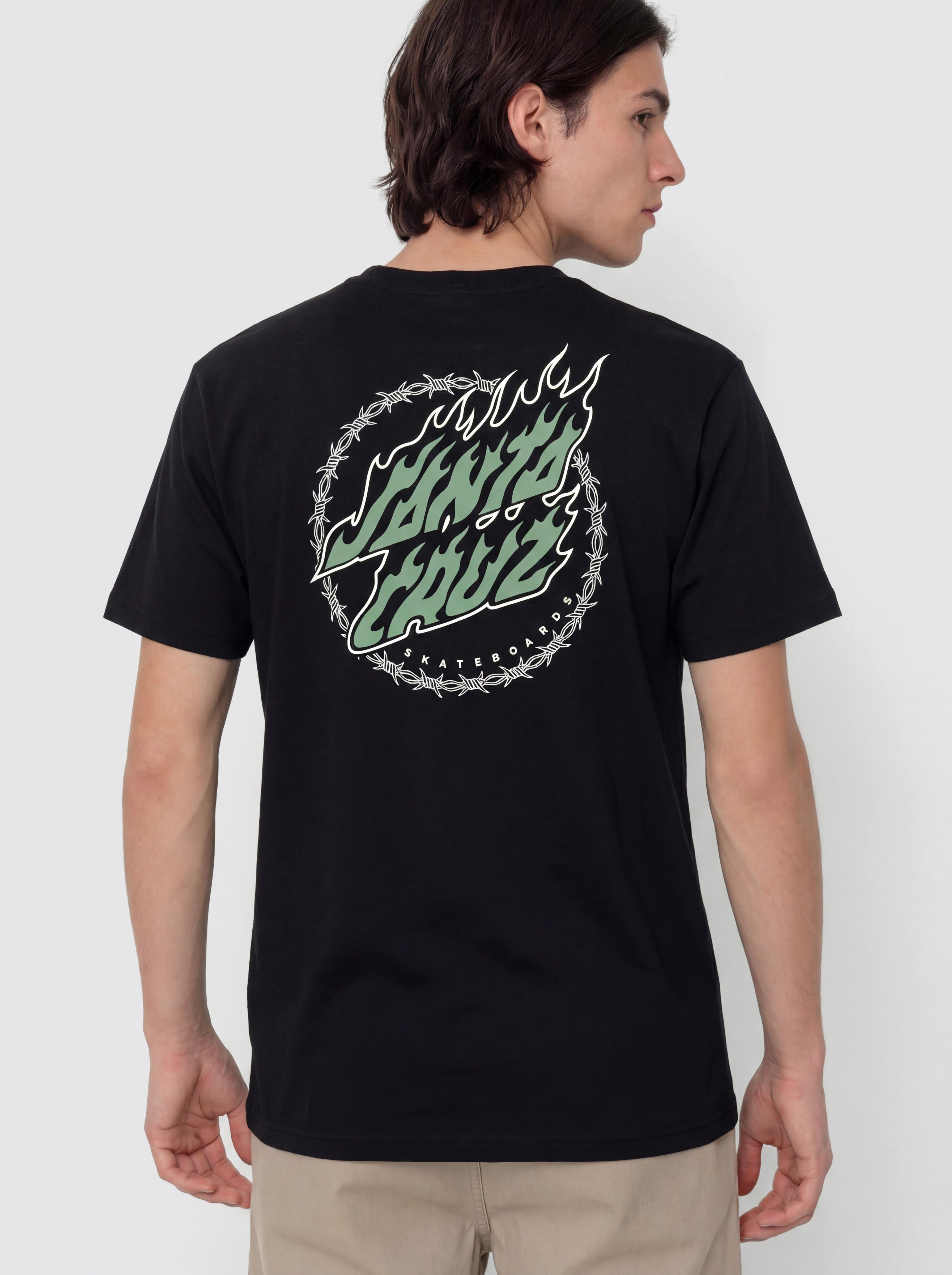 Футболка Santa Cruz Wired Flame Dot Chest (black)