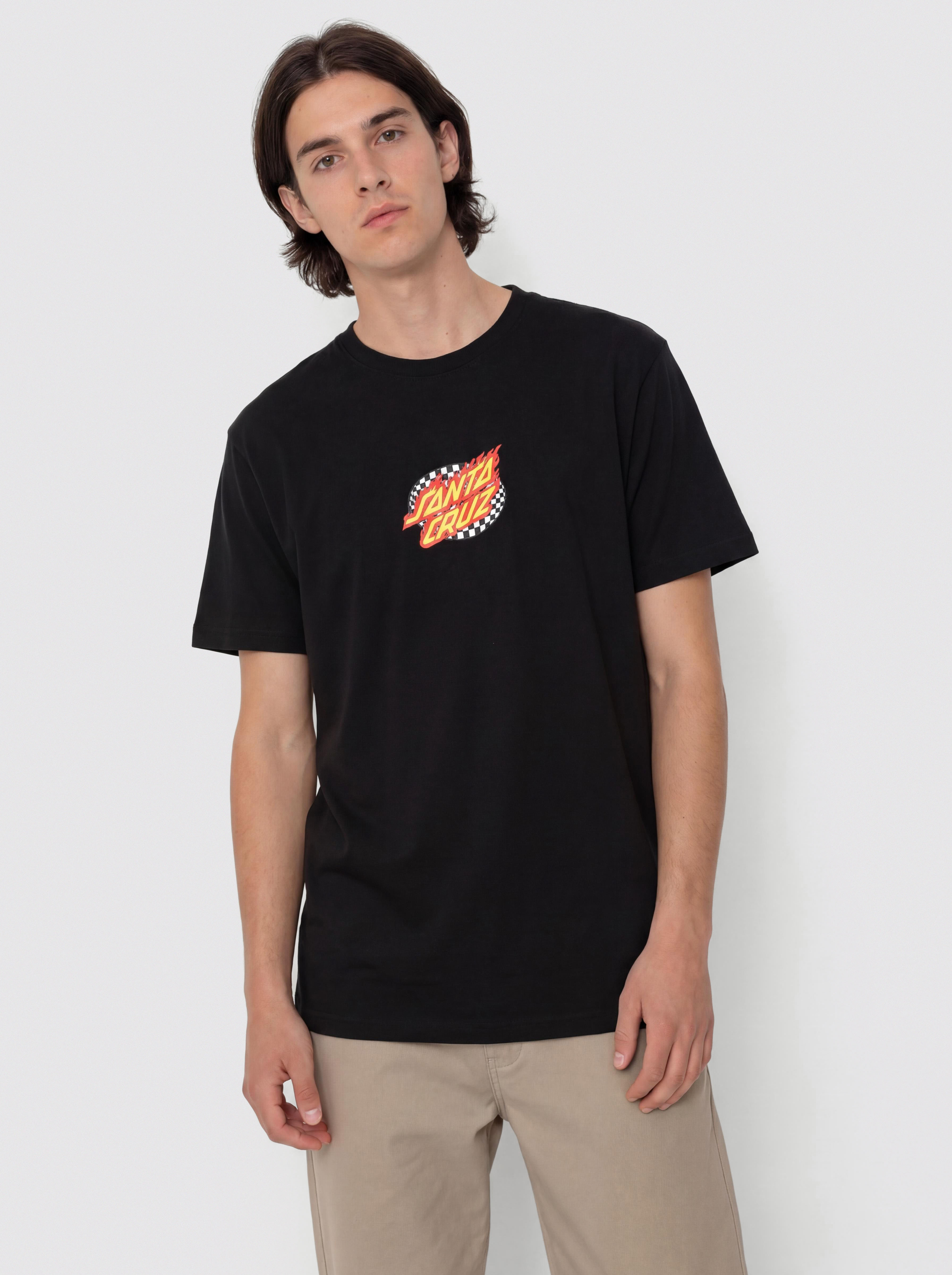 Футболка Santa Cruz Oval Check Flame Front (black)