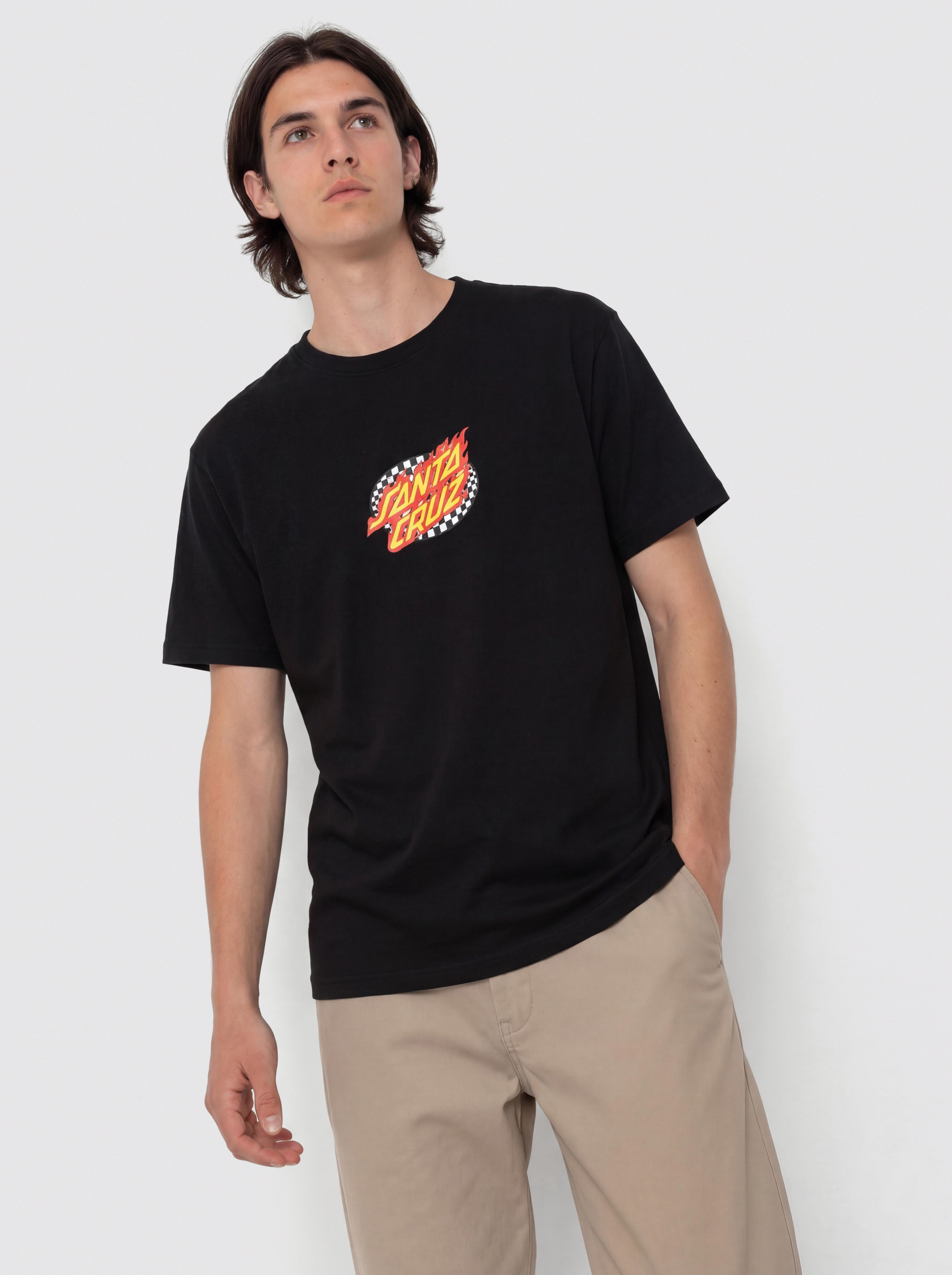 Футболка Santa Cruz Oval Check Flame Front (black)