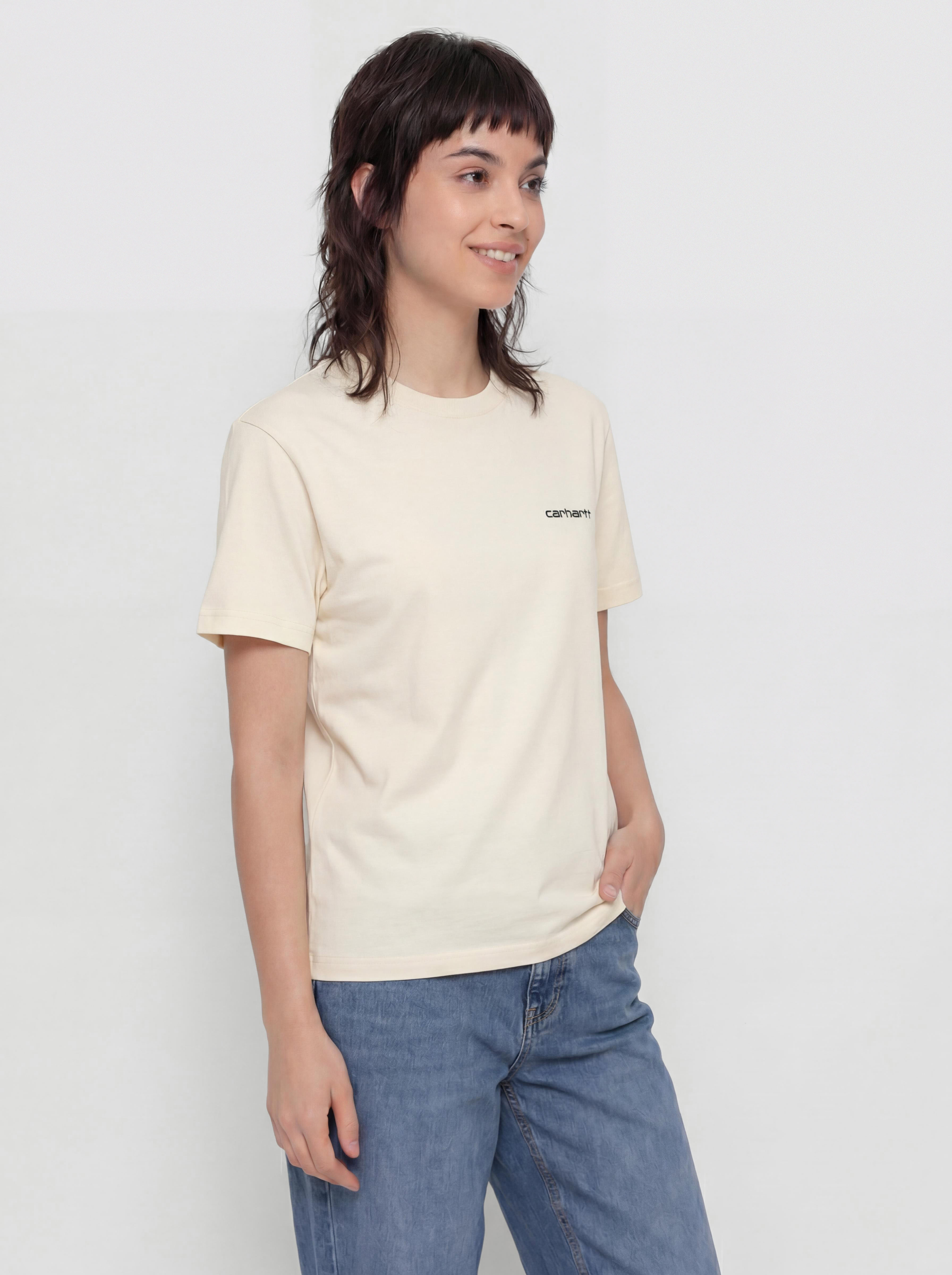 Футболка Carhartt WIP Script Embroidery Wmn (cinnerus/cozy purple)