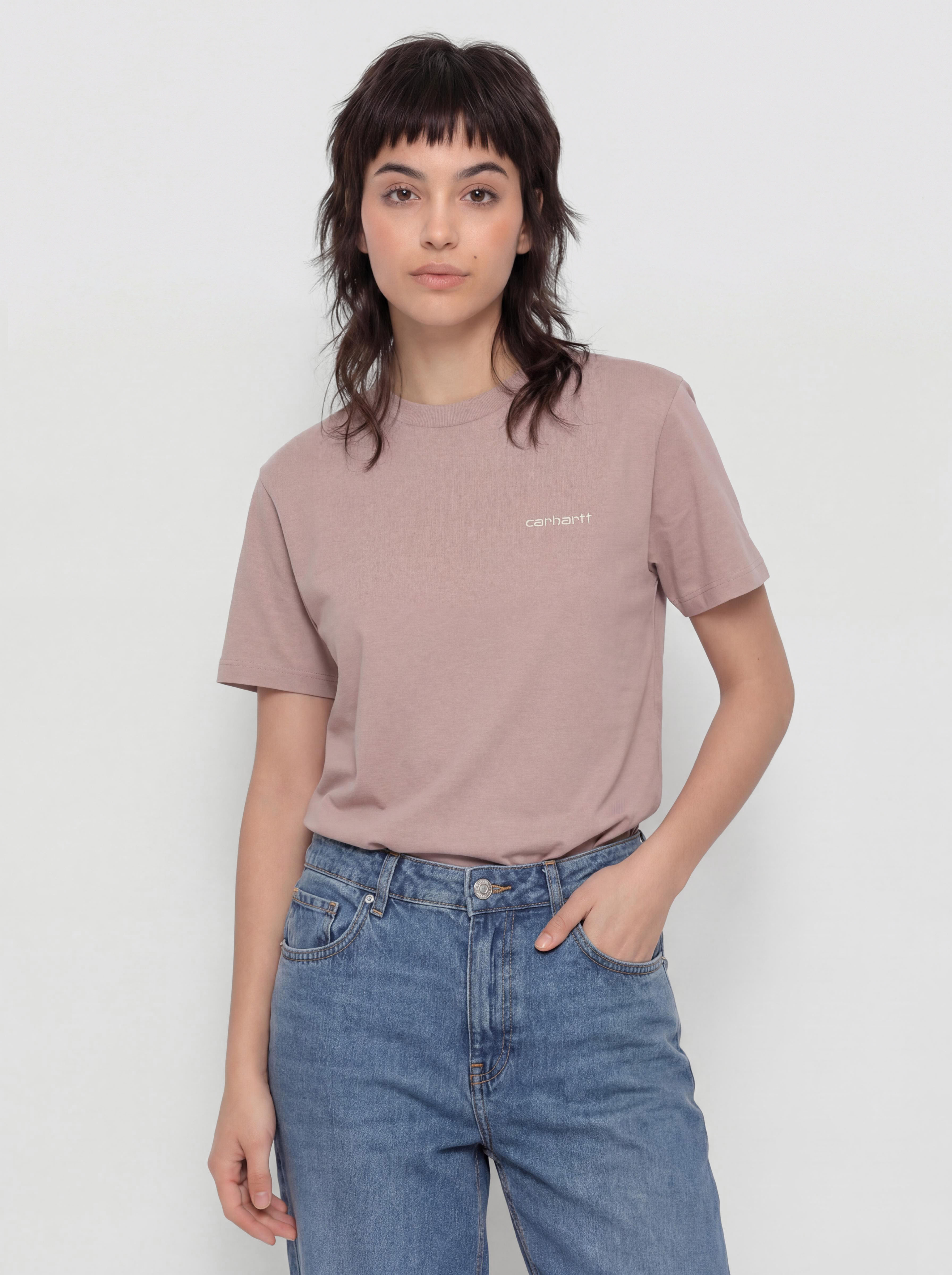 Футболка Carhartt WIP Script Embroidery Wmn (gentle pink/cinnerus)