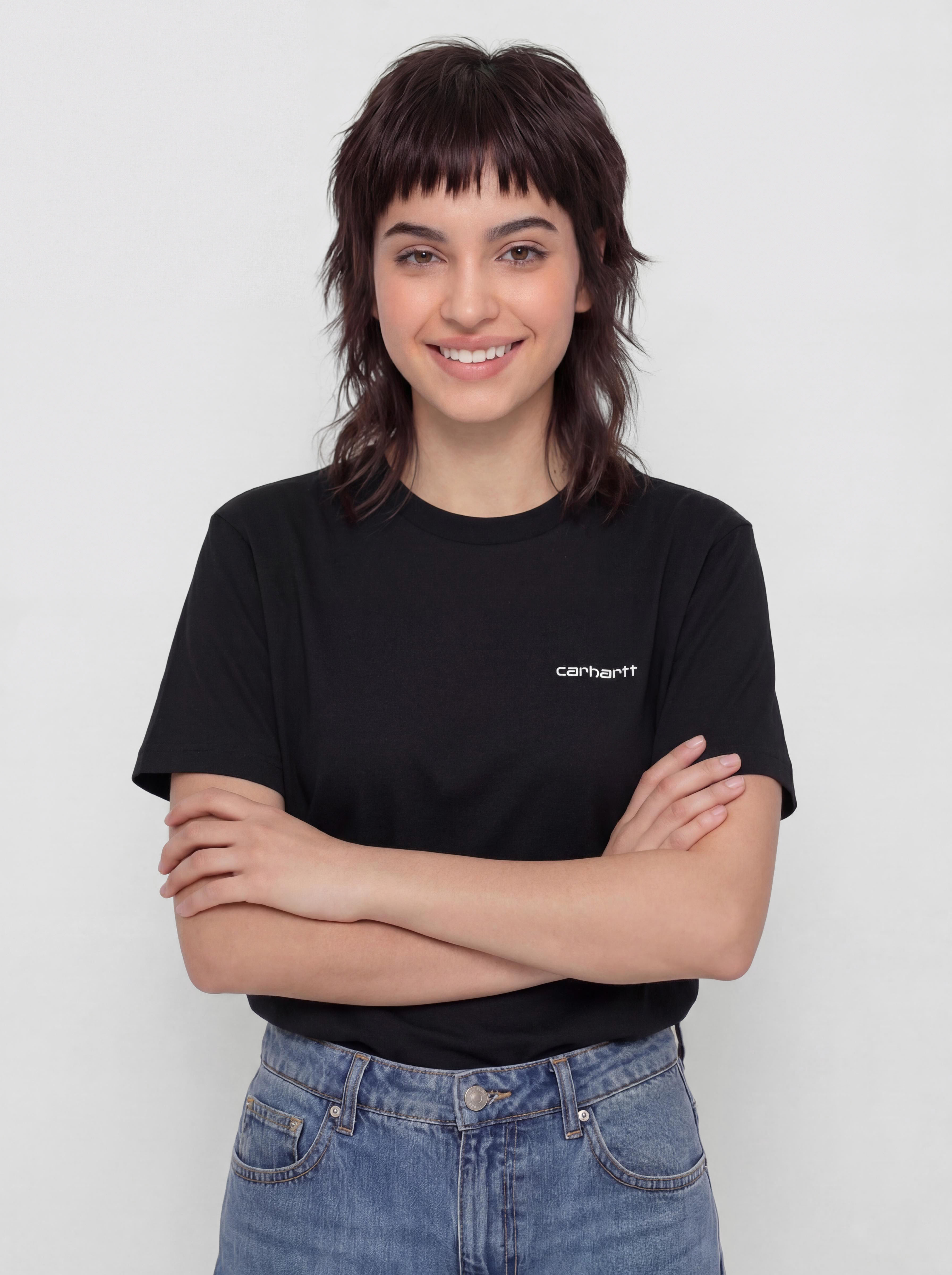 Футболка Carhartt WIP Script Embroidery Wmn (black/white)
