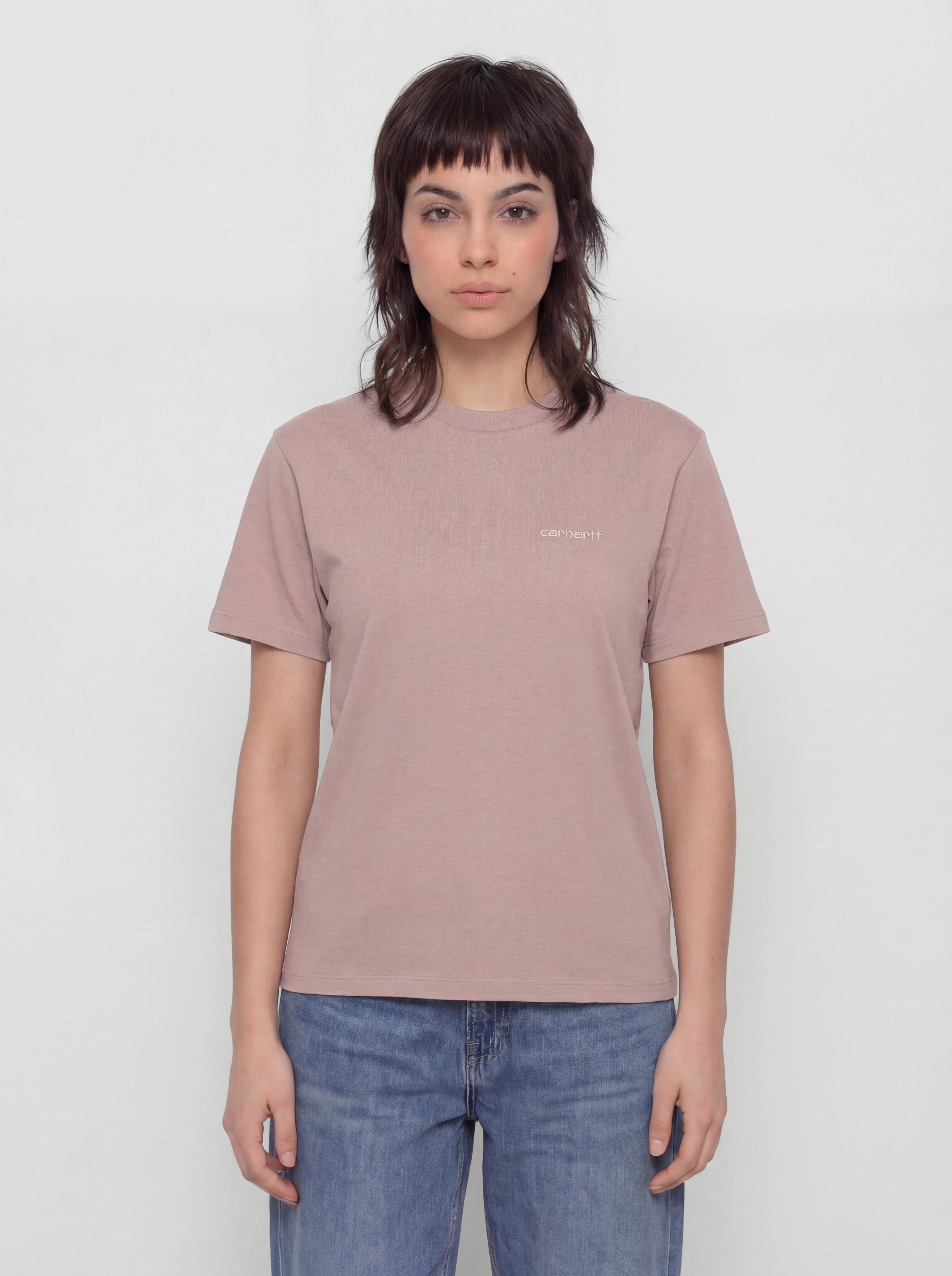 Футболка Carhartt WIP Script Embroidery Wmn (gentle pink/cinnerus)