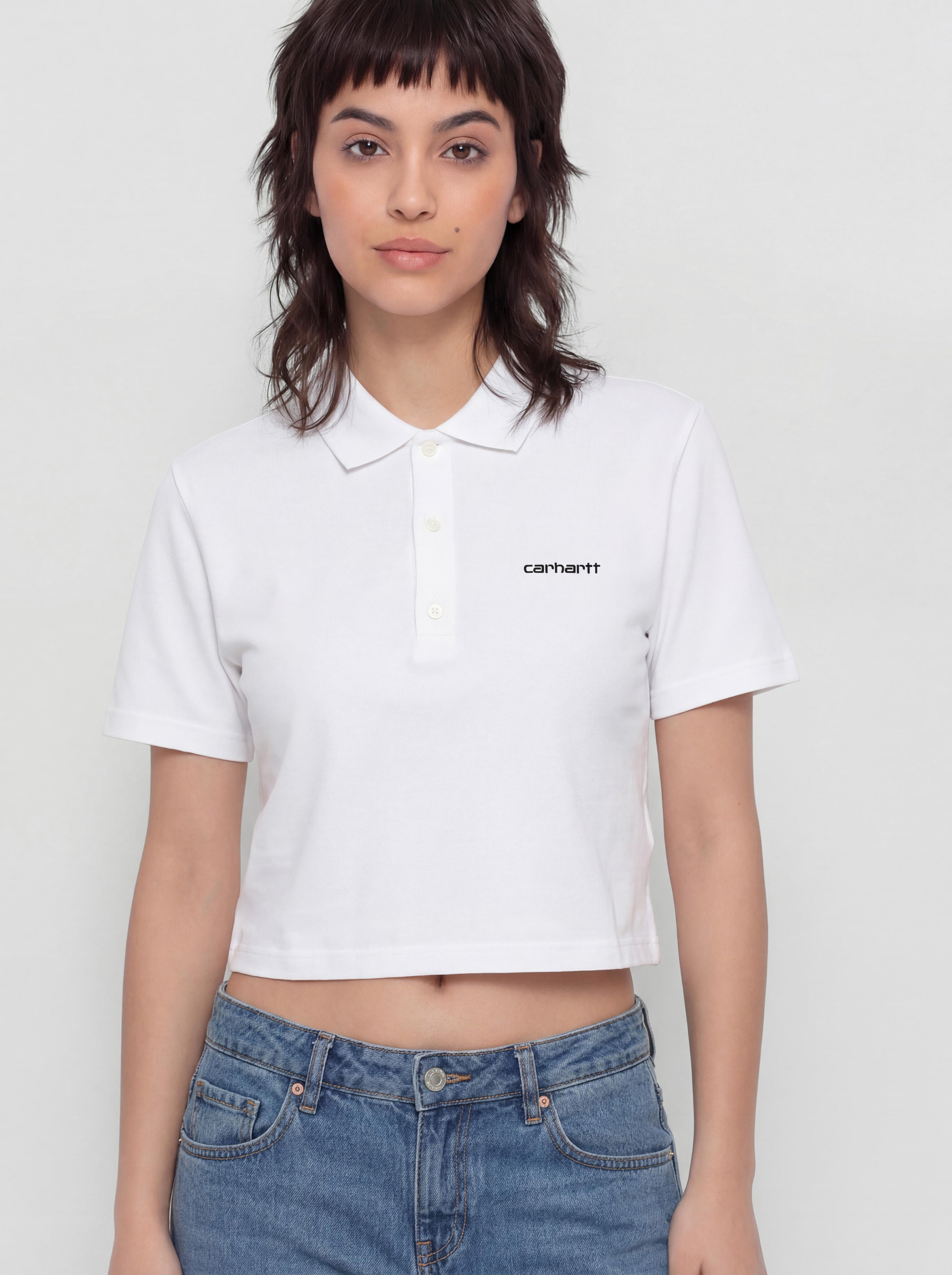 Футболка Carhartt WIP Script Polo Wmn (white/black)