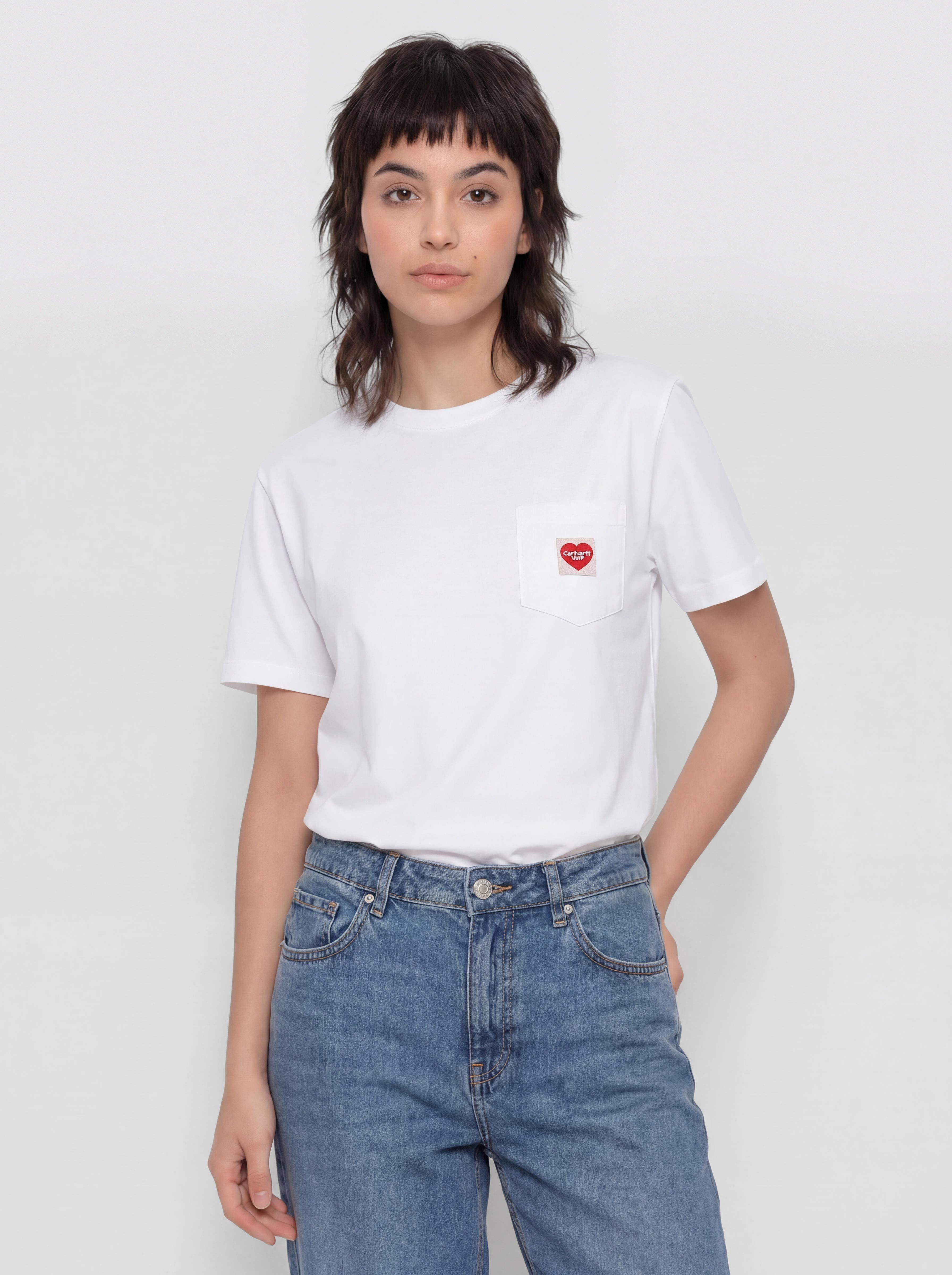 Футболка Carhartt WIP Pocket Heart Wmn (white/red)