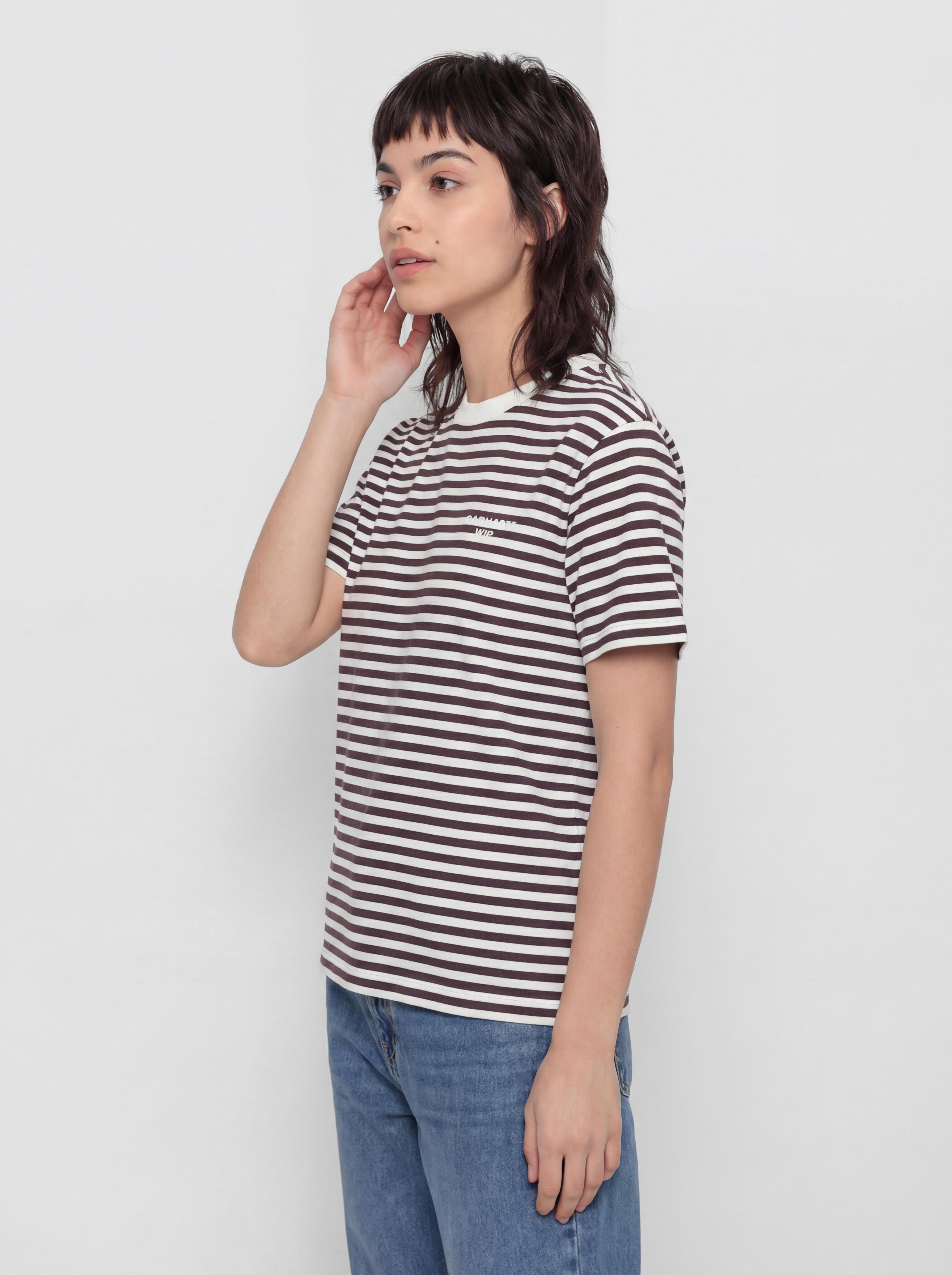 Футболка Carhartt WIP Ezra Wmn (ezra stripe/cozy purple/wax)