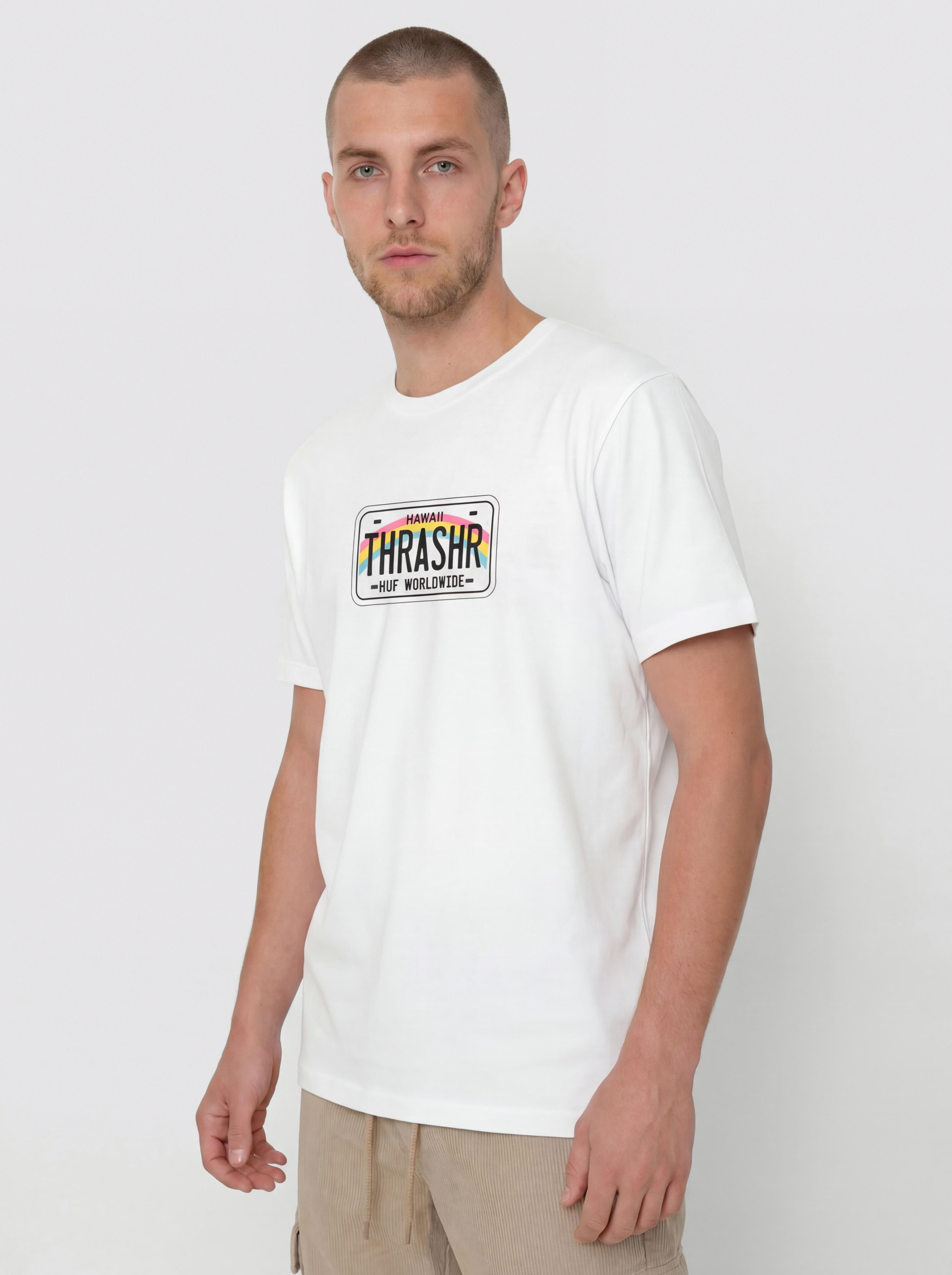 Футболка HUF X Thrasher License Plate (white)