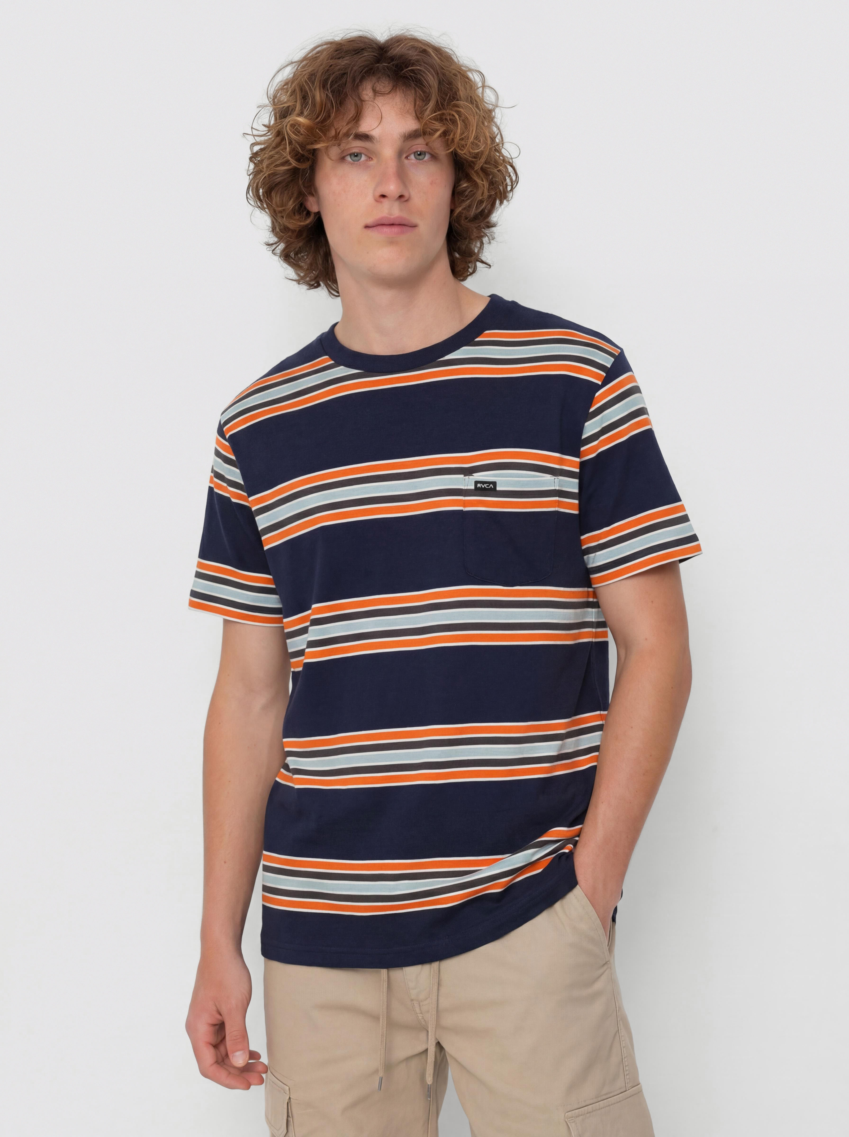 Футболка RVCA Somedays Stripe (navy marine)