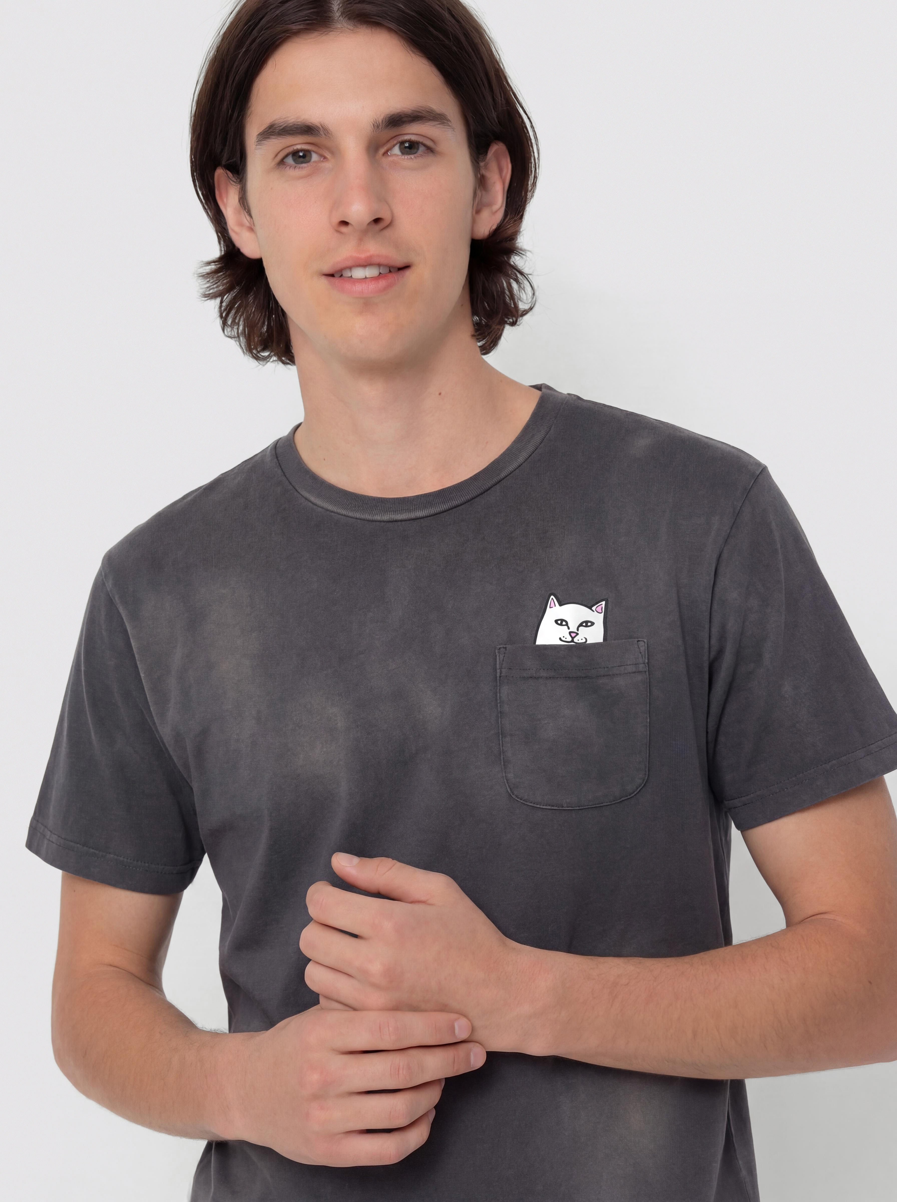 Футболка RipNDip Lord Nermal Pocket (charcoal vintage wash)
