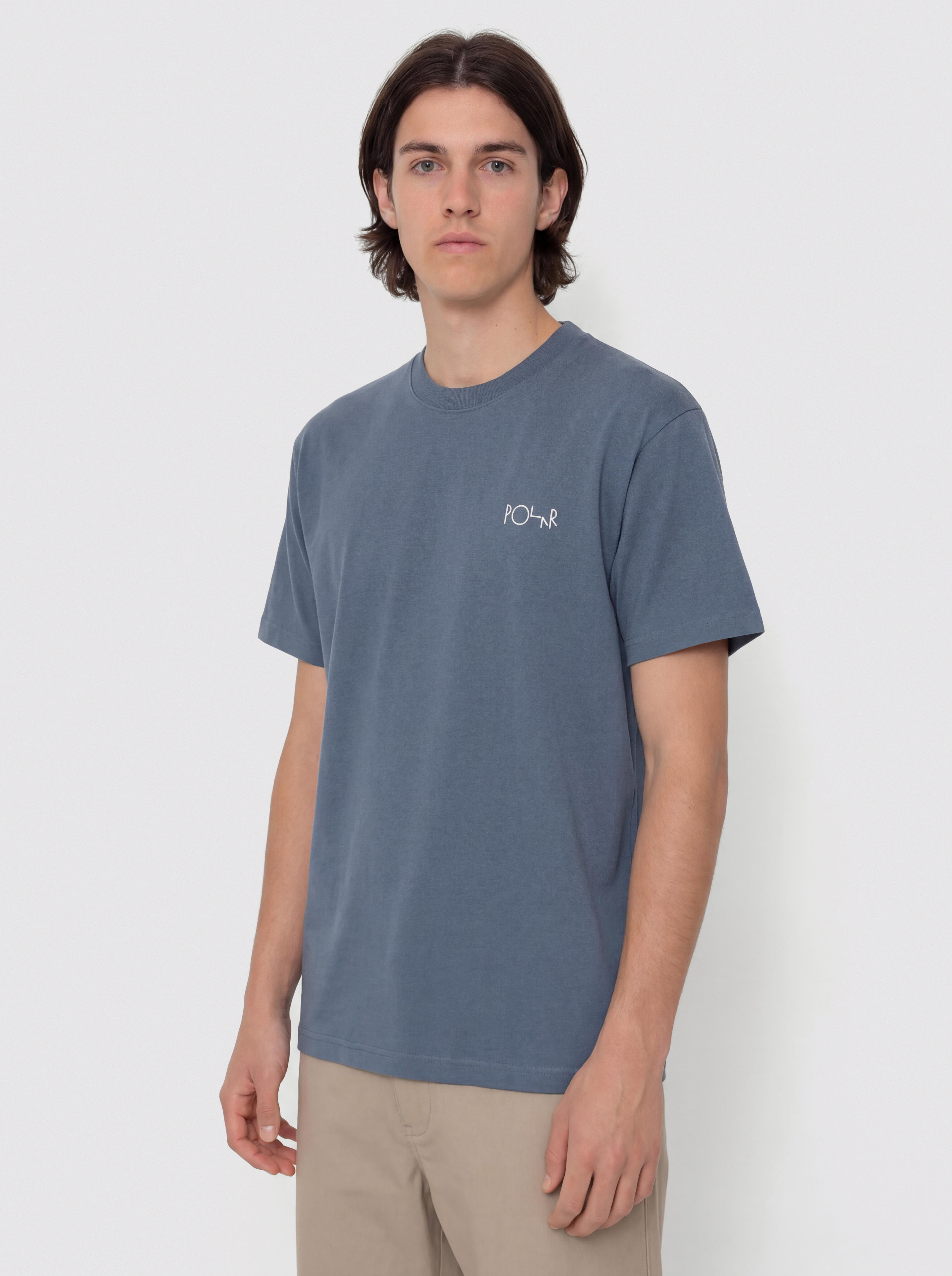Футболка Polar Skate Contrast Stroke Logo (grey blue)