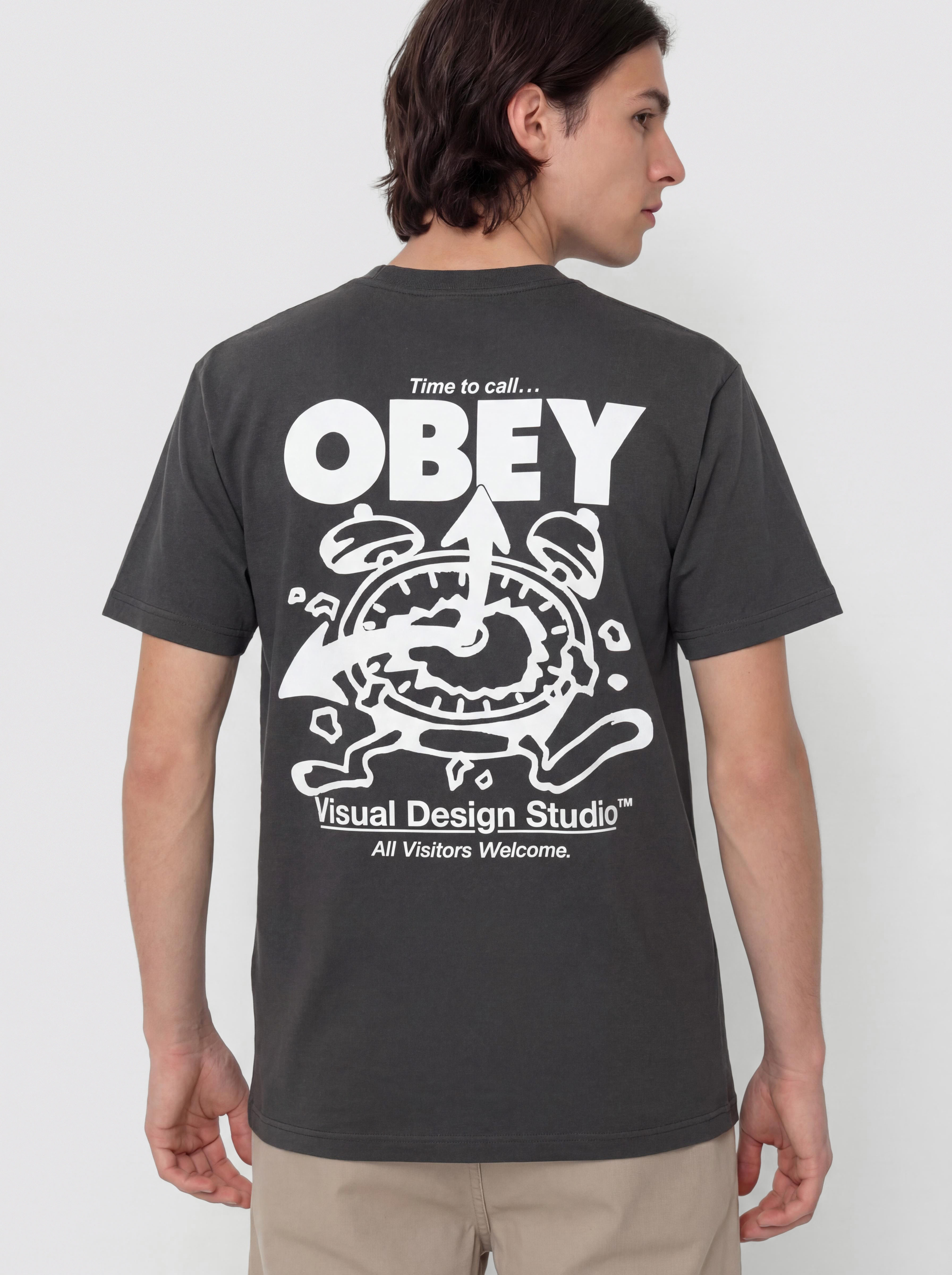 Футболка OBEY Time To Call Obey (vintage black)