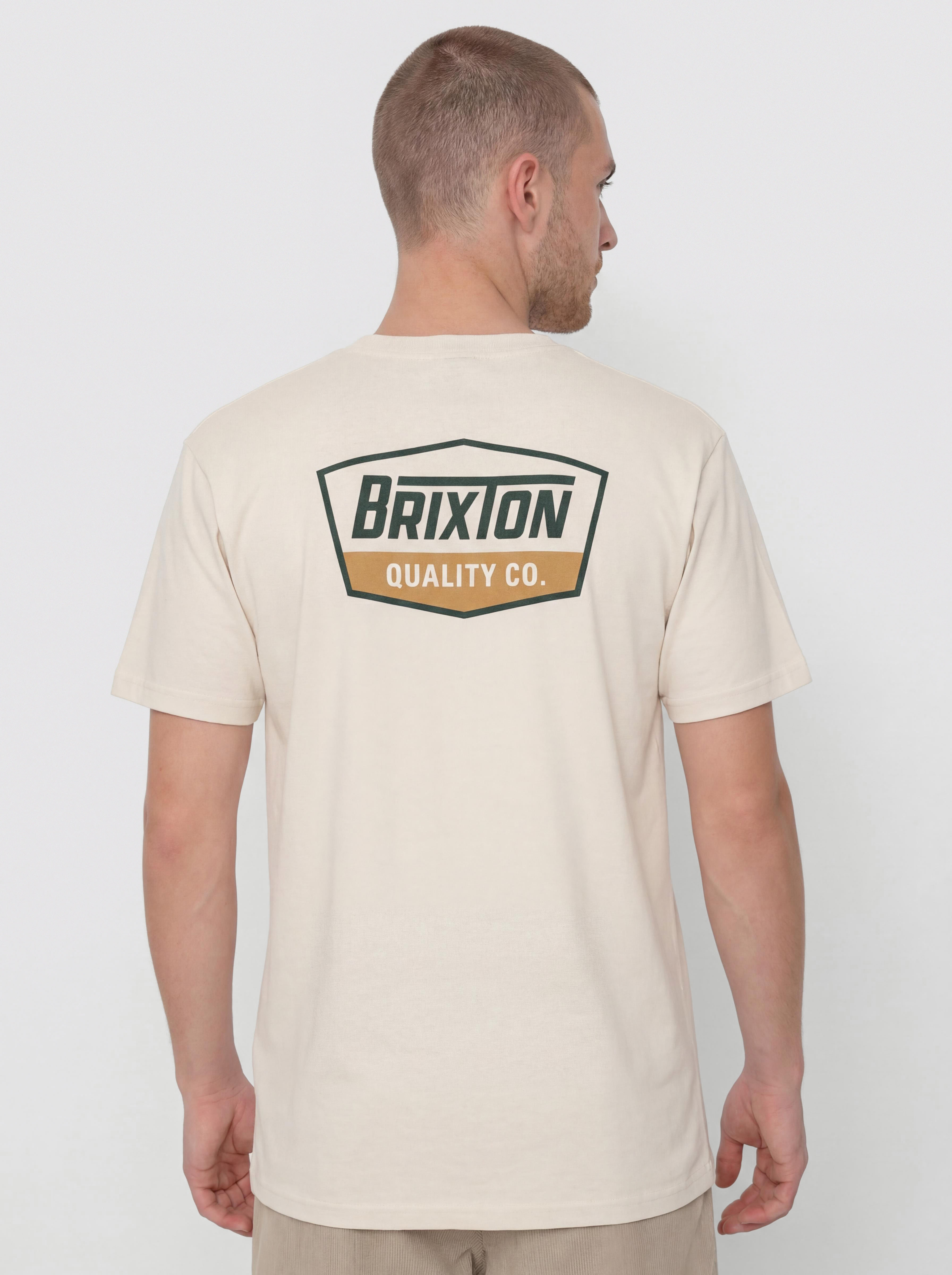 Футболка Brixton Regal Std (cream/dark green/metal bronze)
