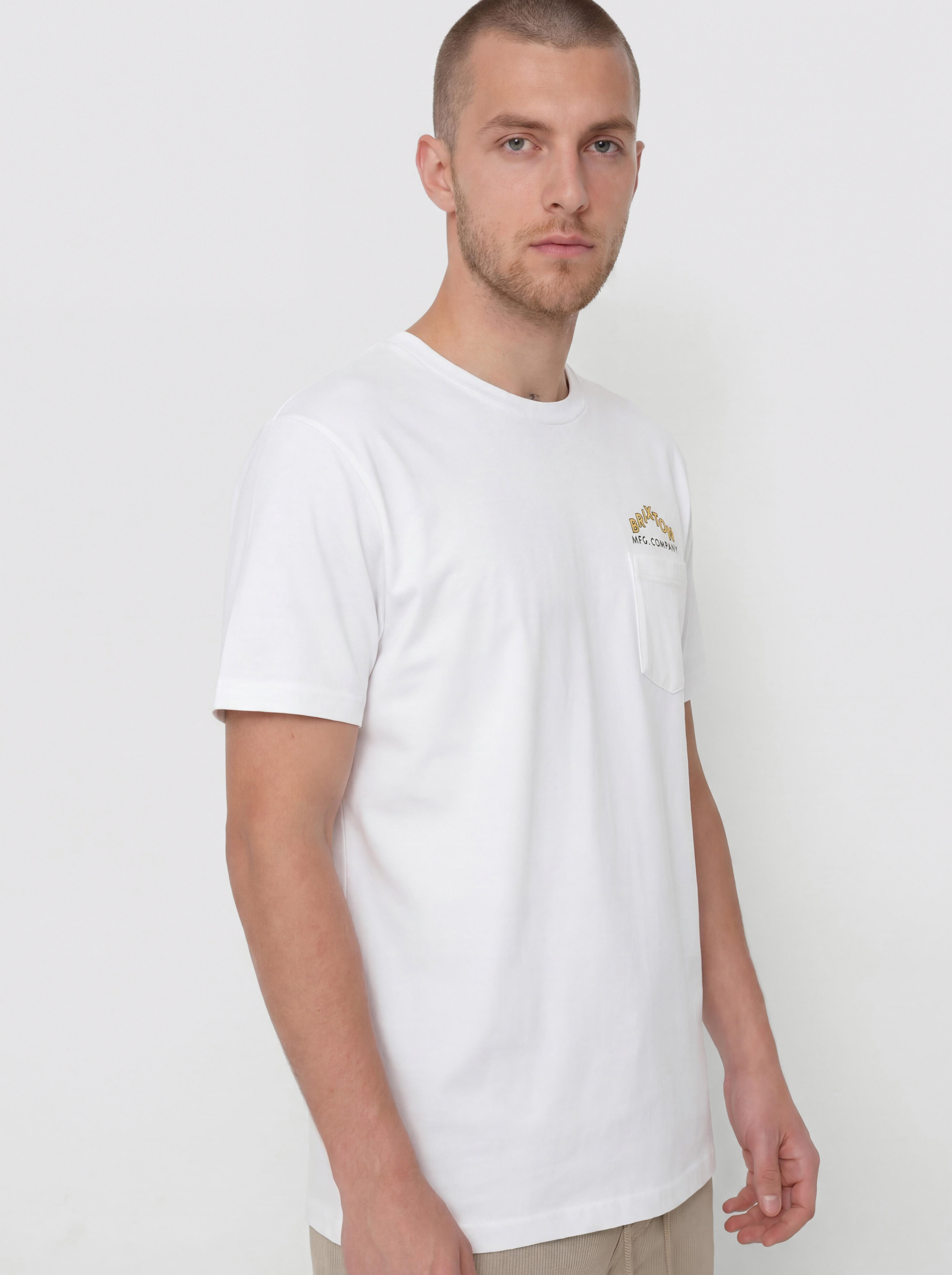 Футболка Brixton Roman Pkt (white)