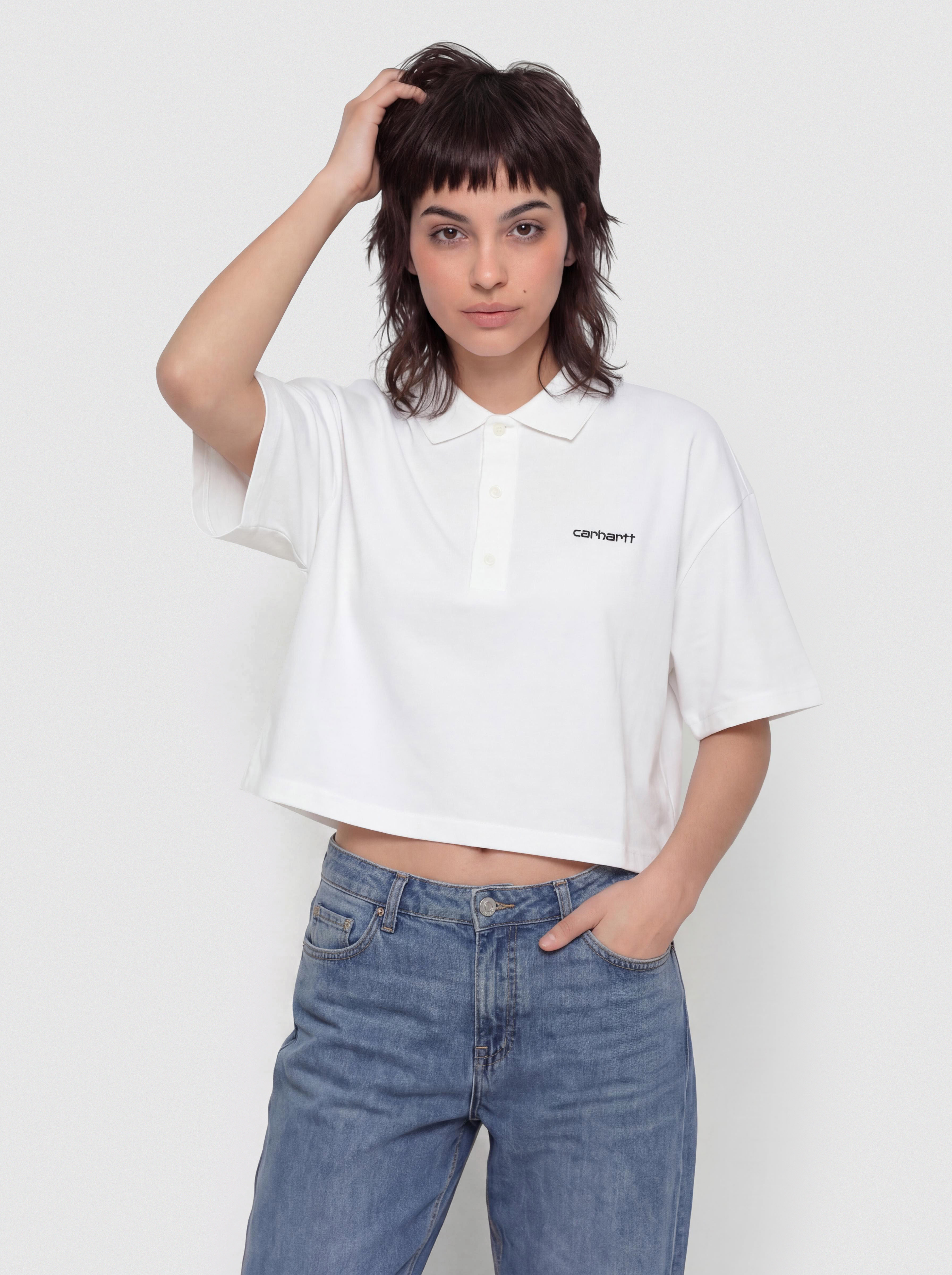 u0424u0443u0442u0431u043eu043bu043au0430 Carhartt WIP Script Polo Wmn (white/black)
