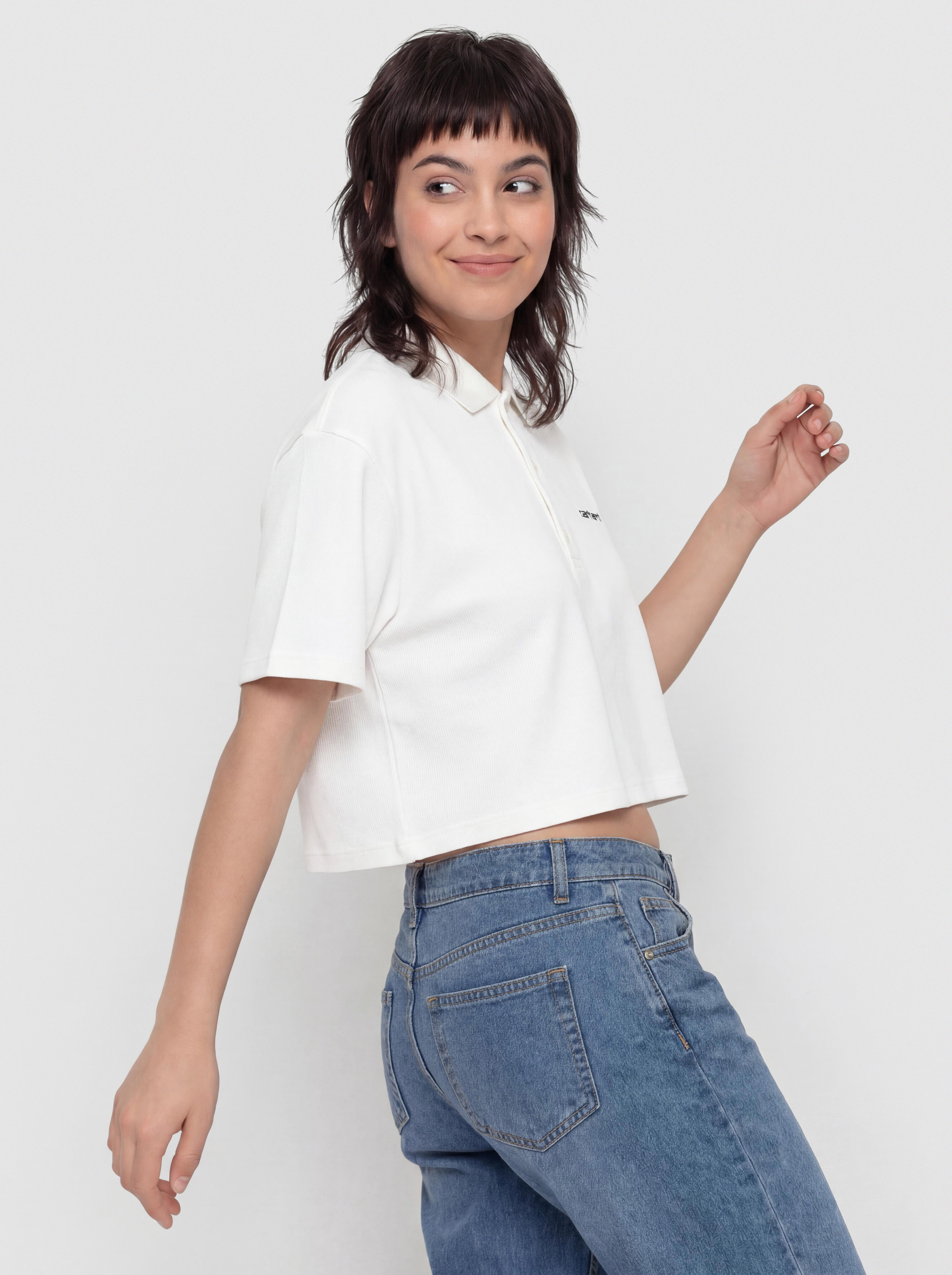 Футболка Carhartt WIP Script Polo Wmn (white/black)