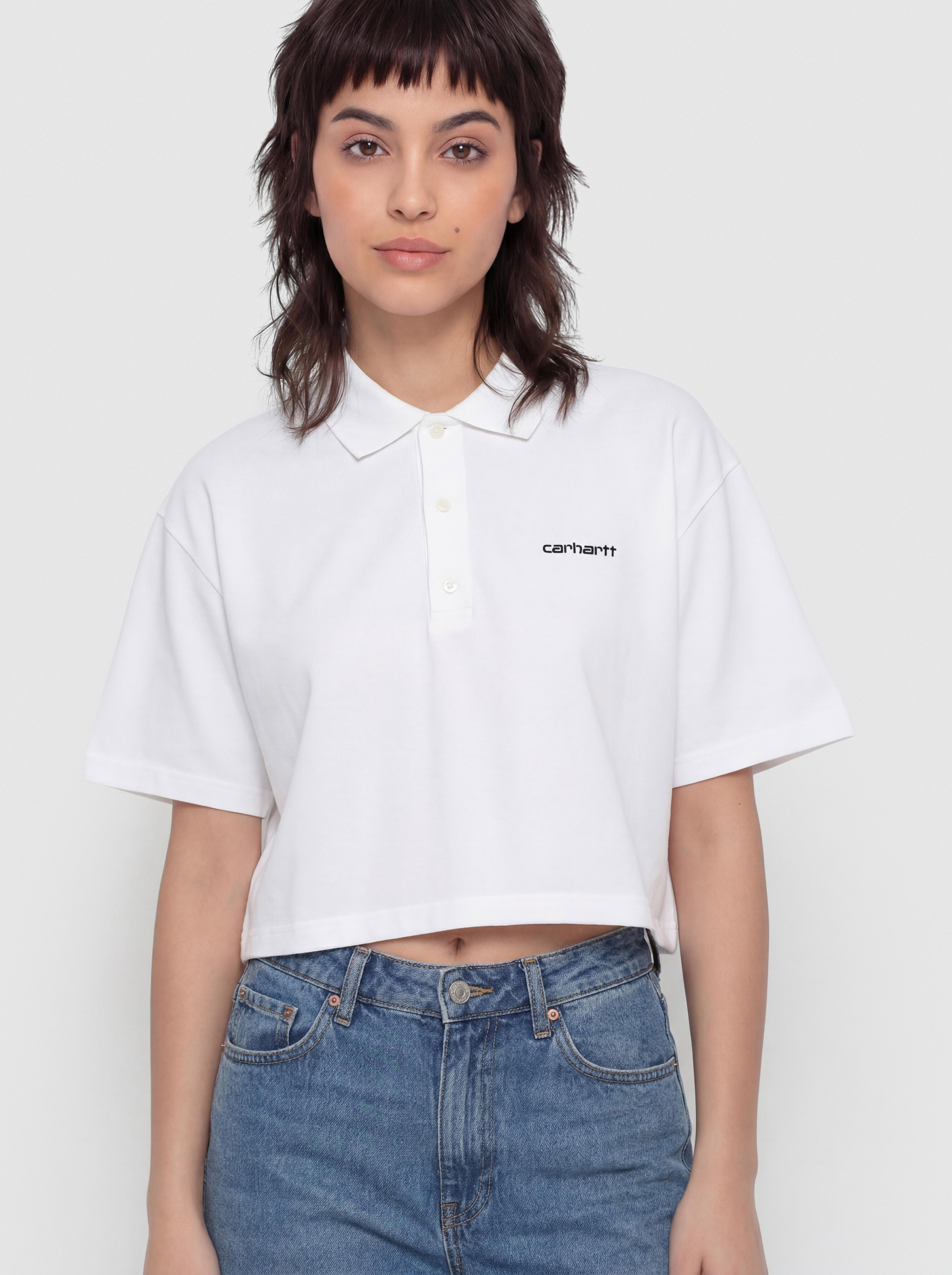 Футболка Carhartt WIP Script Polo Wmn (white/black)