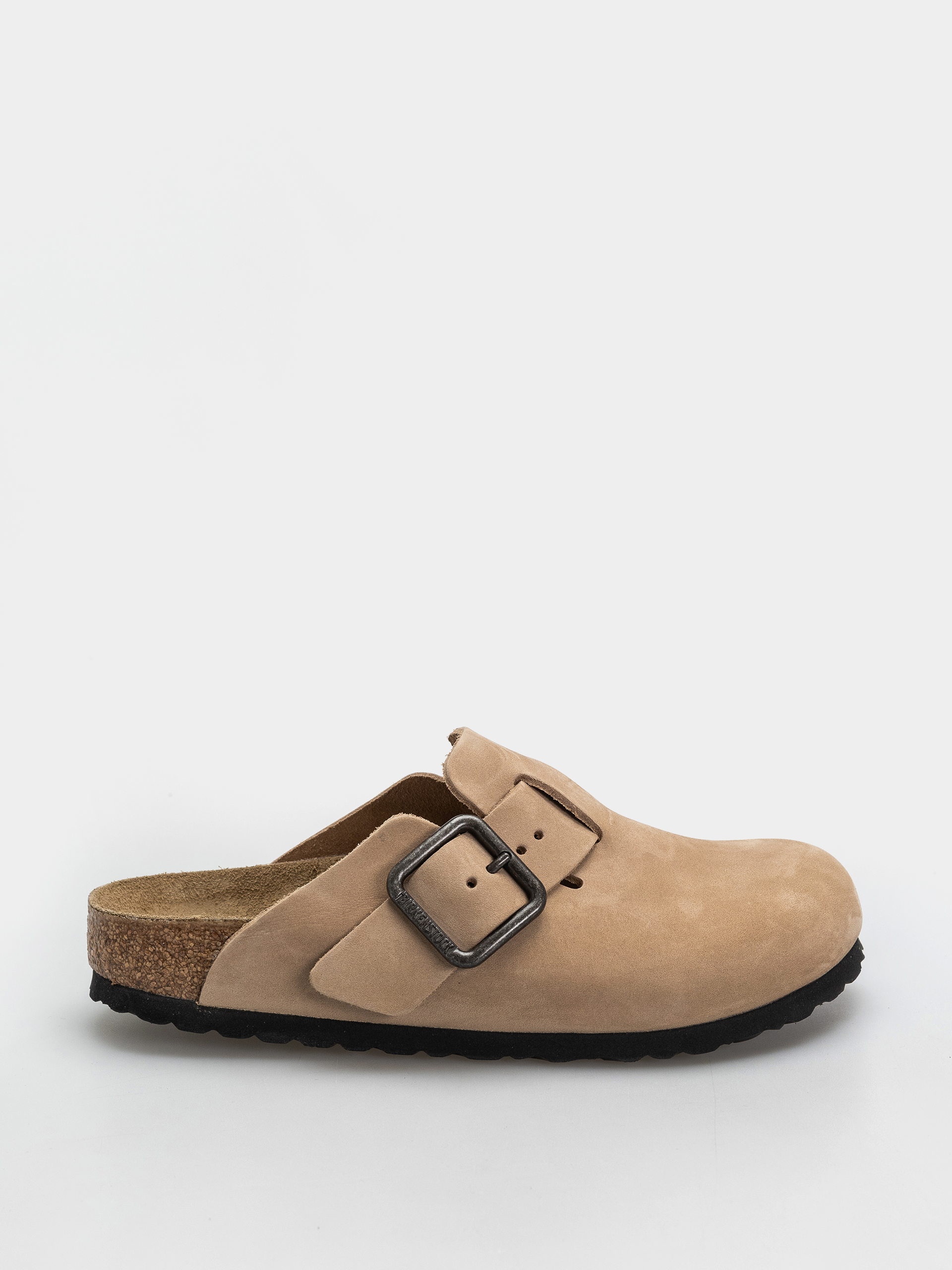 Шльопанці Birkenstock Boston Oiled Leather Narrow Wmn - сірий (black)