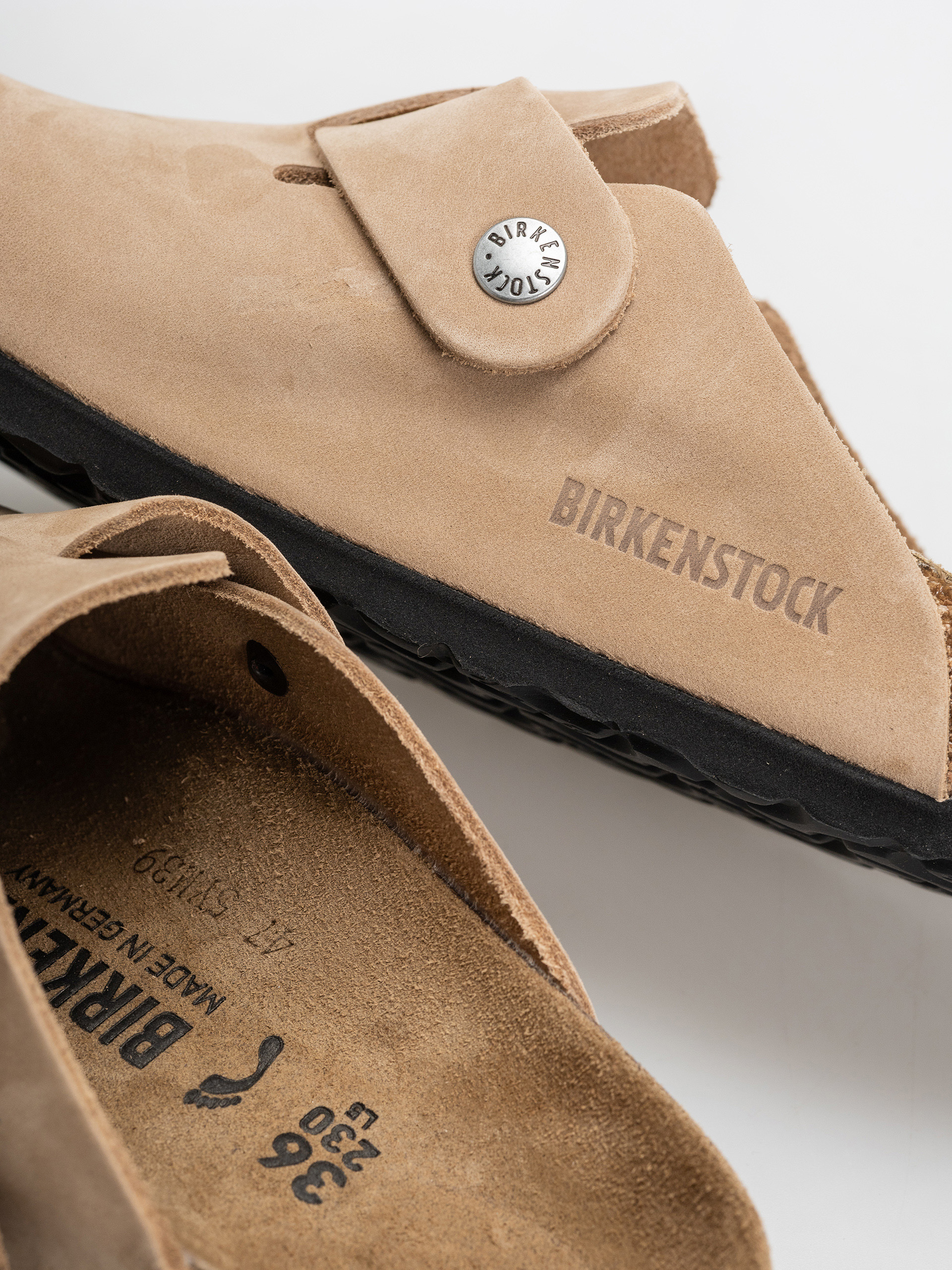 Шльопанці Birkenstock Boston Wire Buckle Nubuck Leather Narrow (sandcastle)