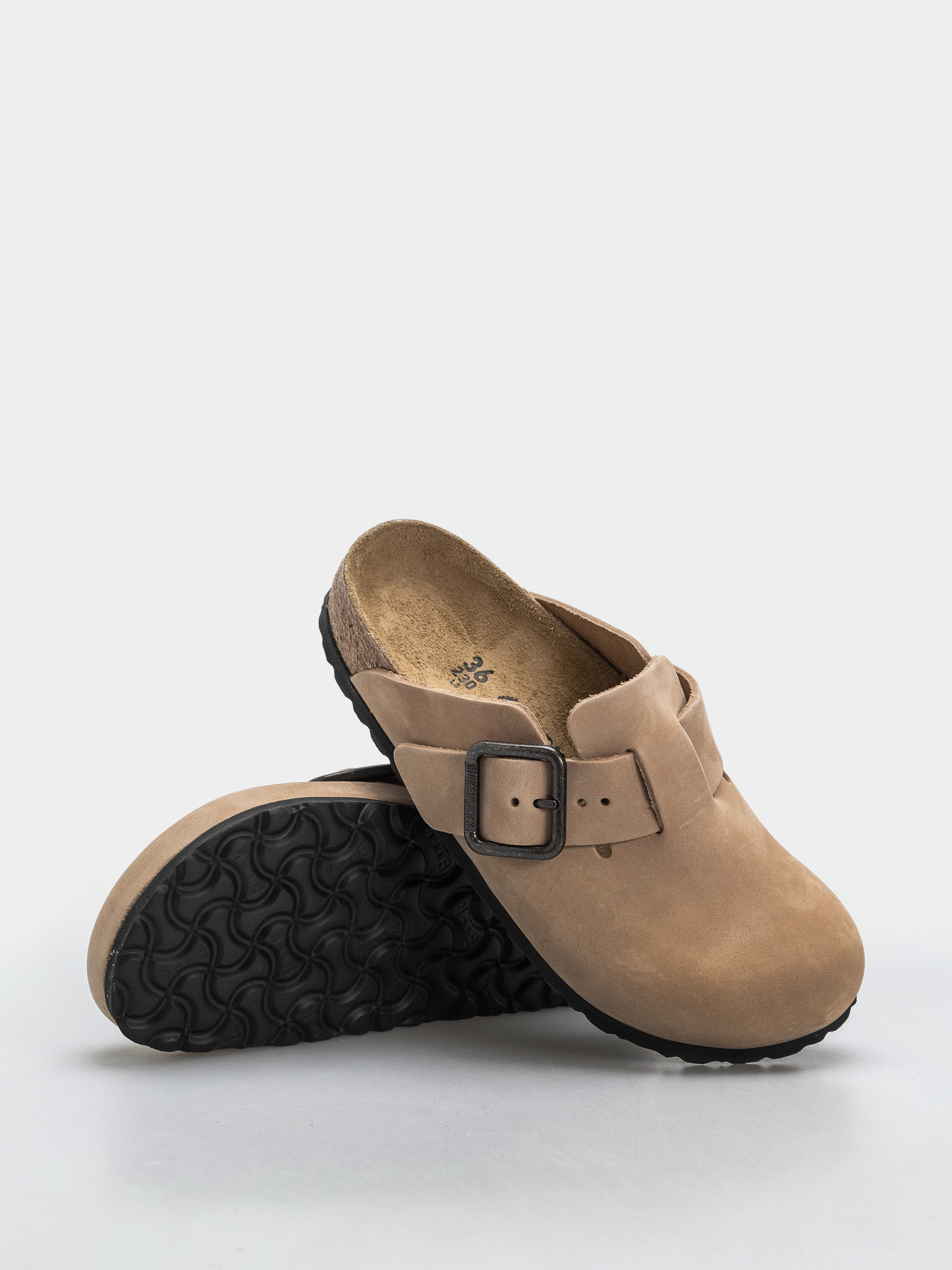 Шльопанці Birkenstock Boston Wire Buckle Nubuck Leather Narrow (sandcastle)