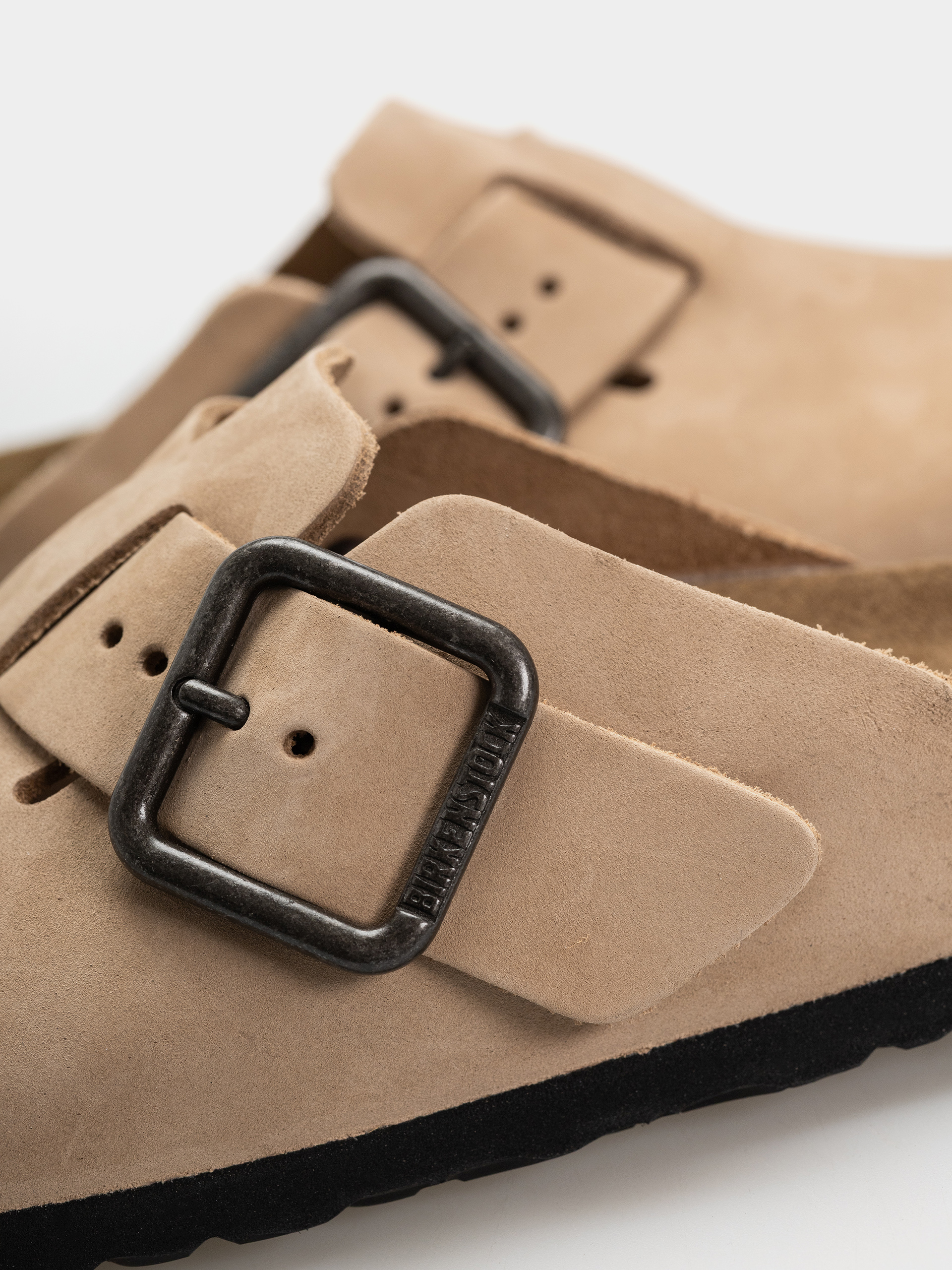 Шльопанці Birkenstock Boston Wire Buckle Nubuck Leather Narrow (sandcastle)