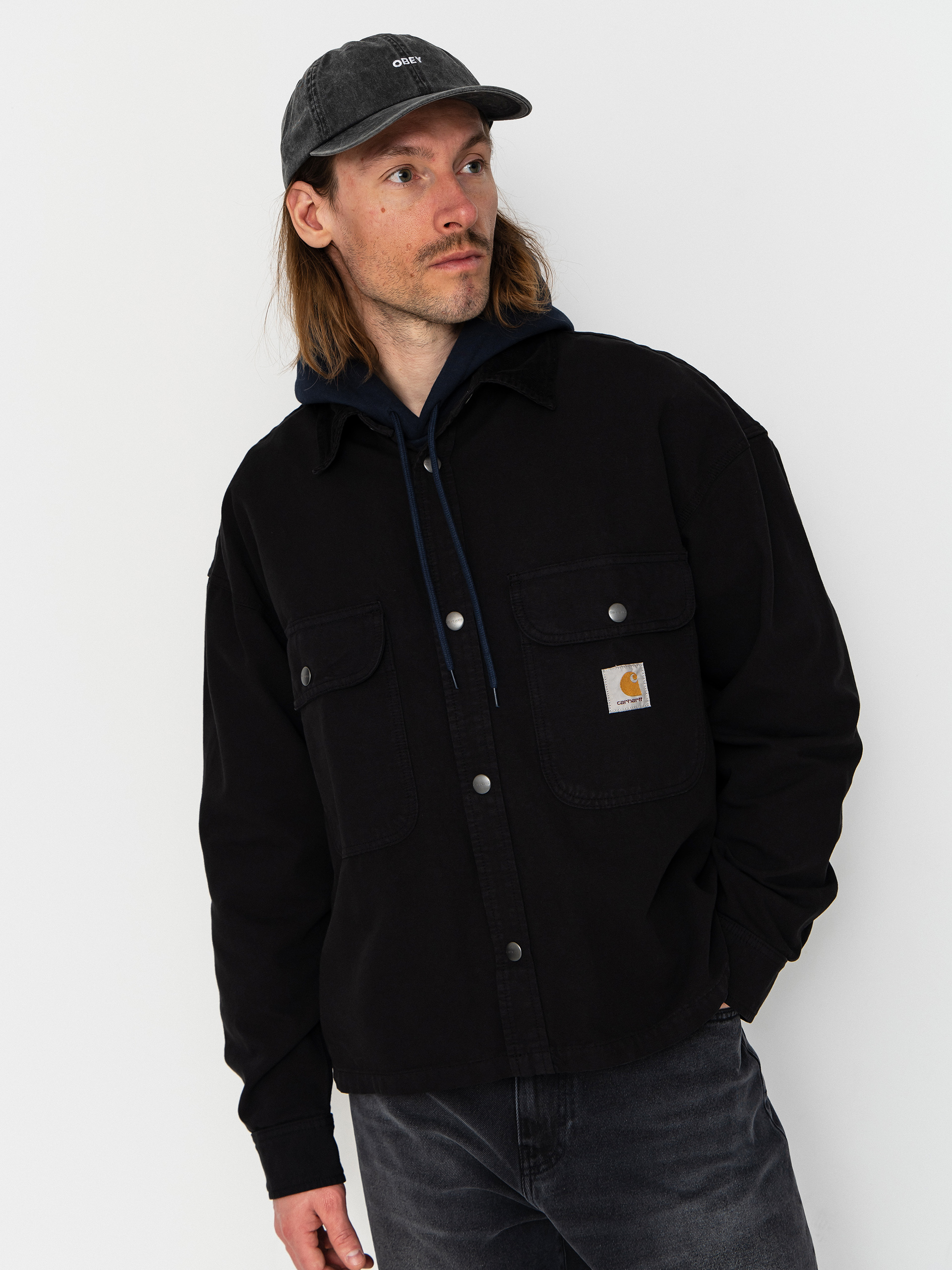 Куртка Carhartt WIP Prescott - чорний (black/black)