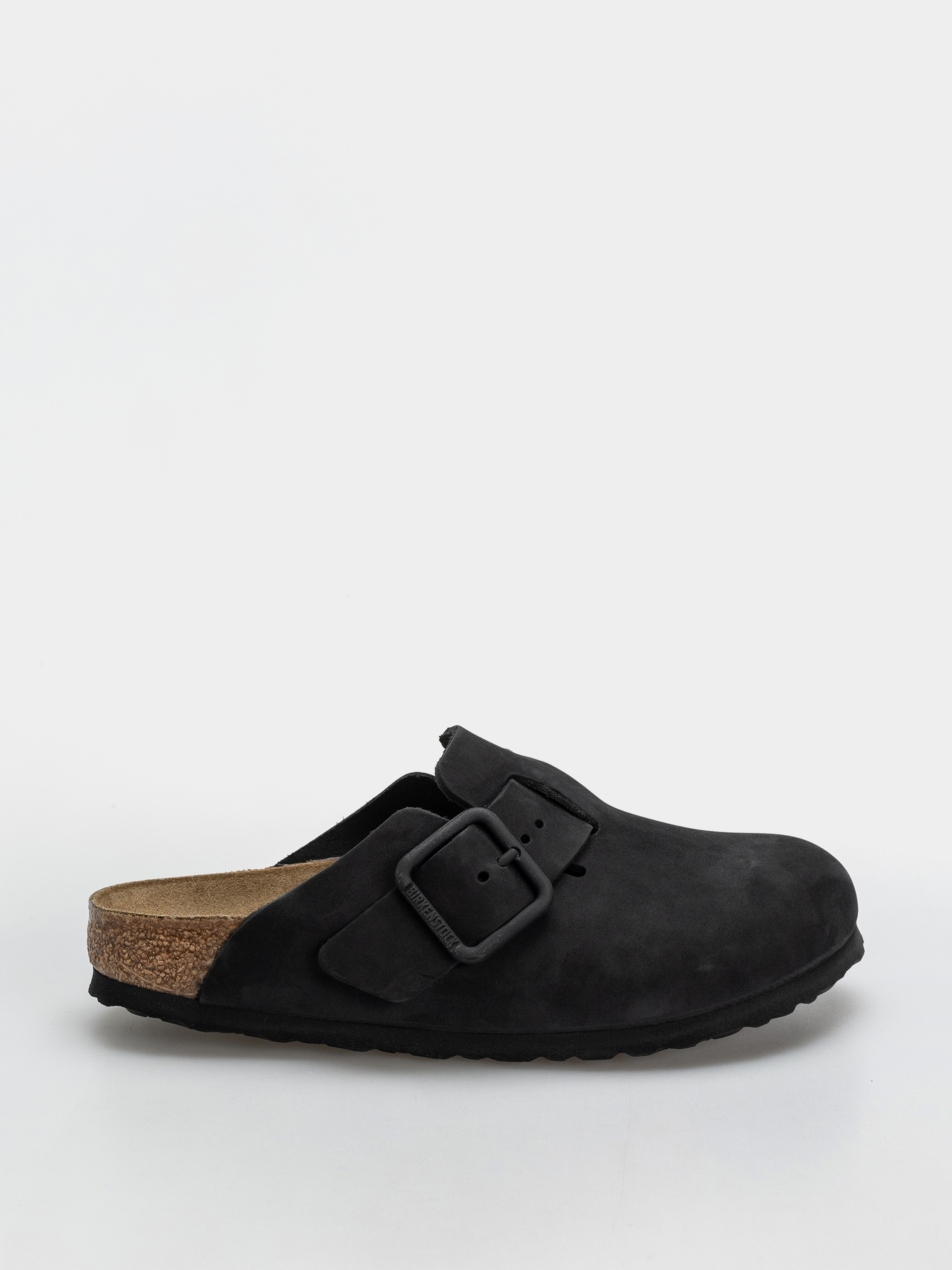 靴 BIRKENSTOCK Boston BLACK Шльопанці Birkenstock Boston Oiled Leather Narrow Wmn - сірий (black)