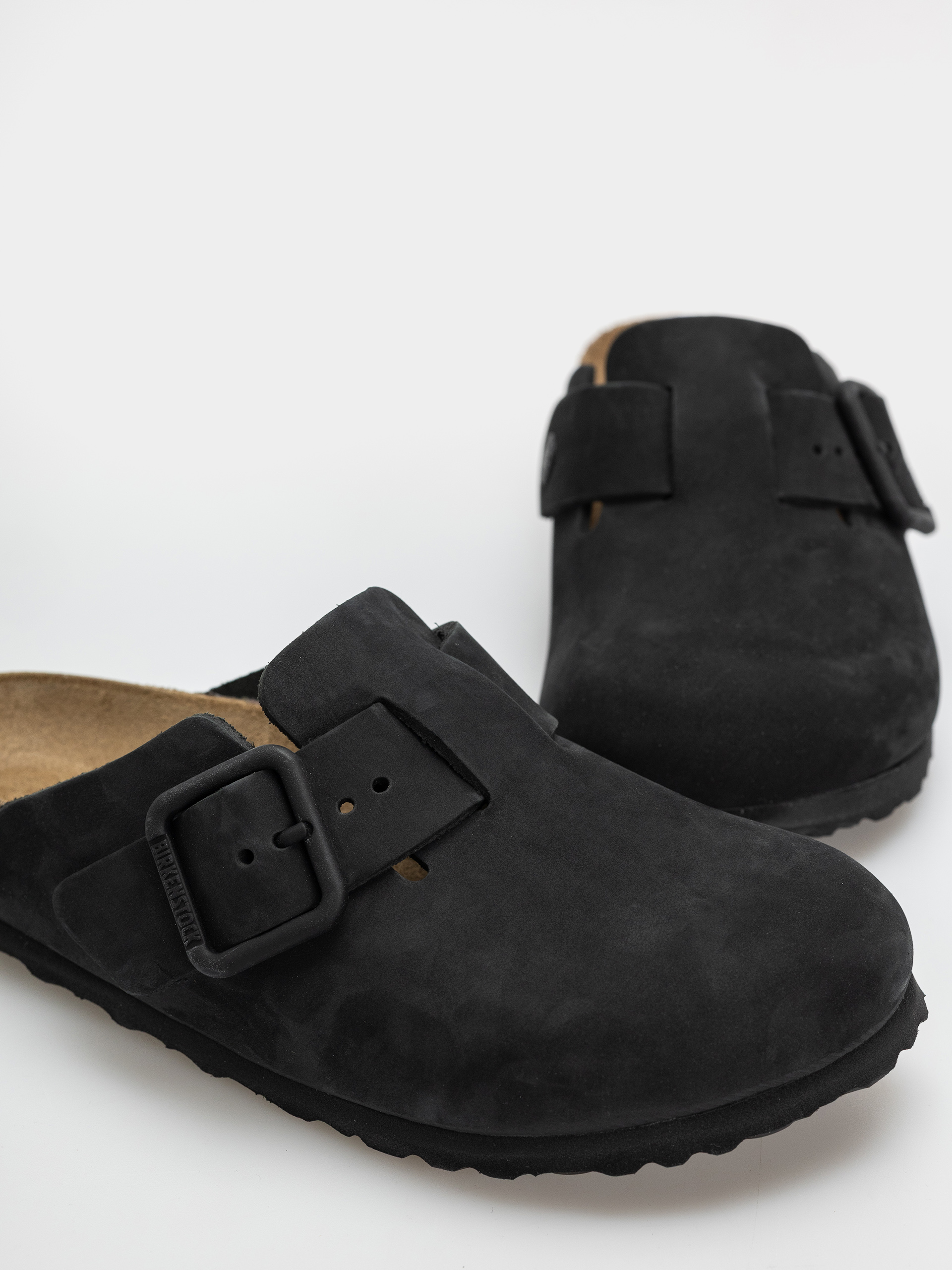 Шльопанці Birkenstock Boston Wire Buckle Nubuck Leather Narrow (black)
