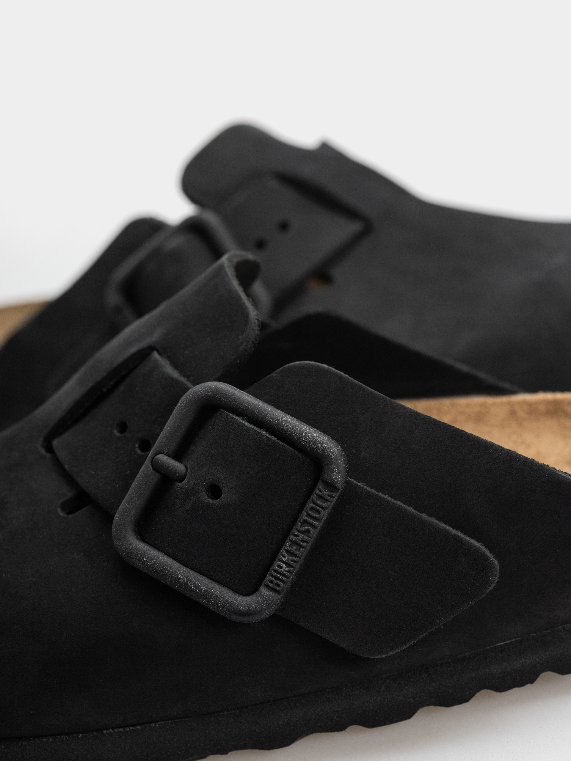Шльопанці Birkenstock Boston Wire Buckle Nubuck Leather Narrow (black)